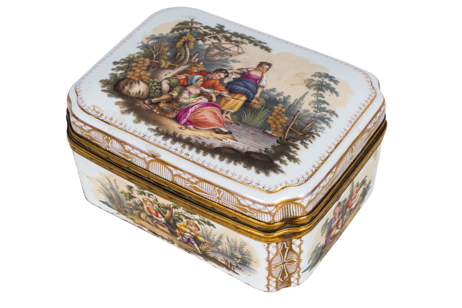 FRENCH PORCELAIN SEWING BOX (1 of 15)