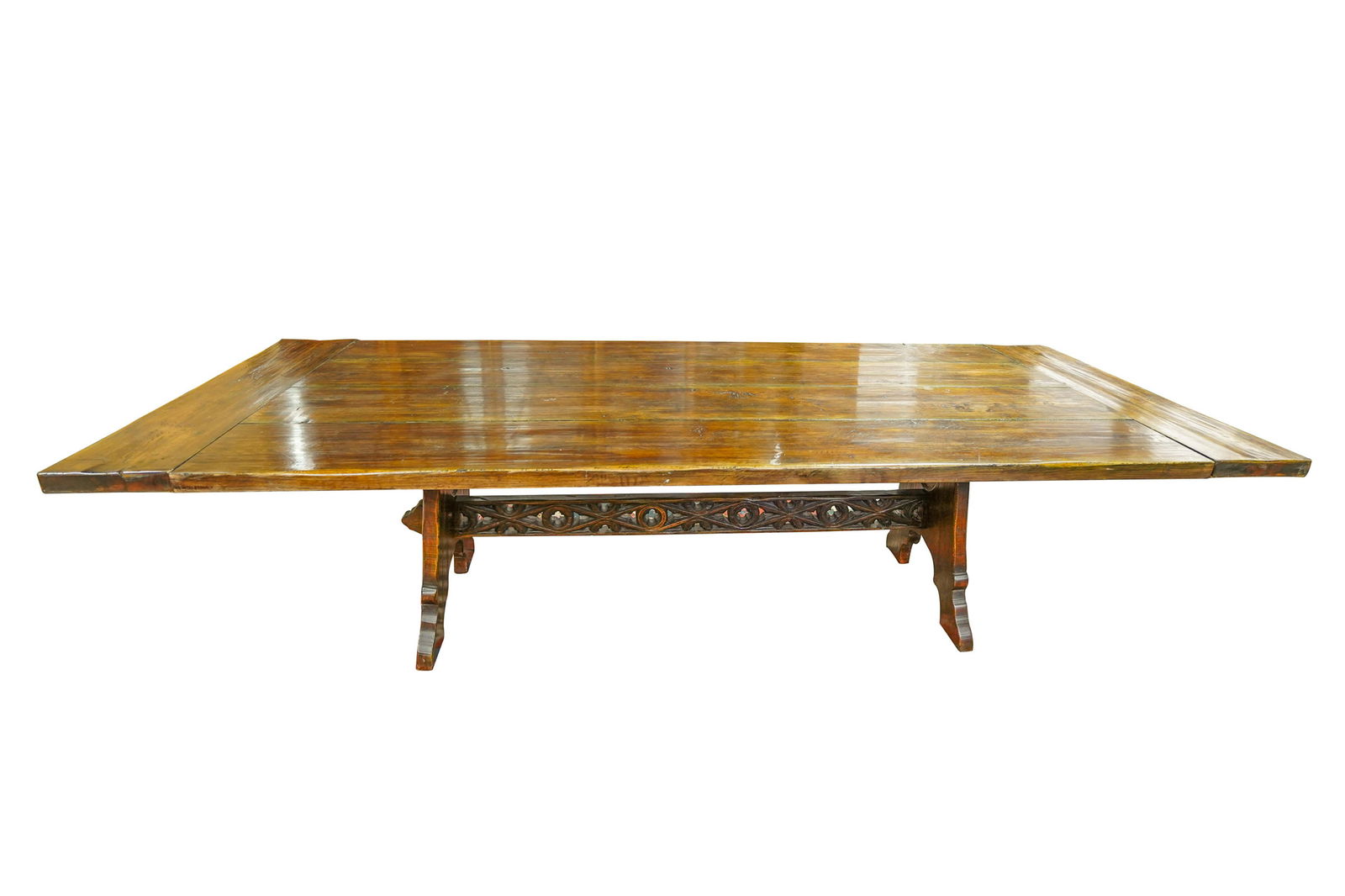 GOTHIC REVIVAL STYLE WALNUT TRESTLE TABLE (1 of 8)