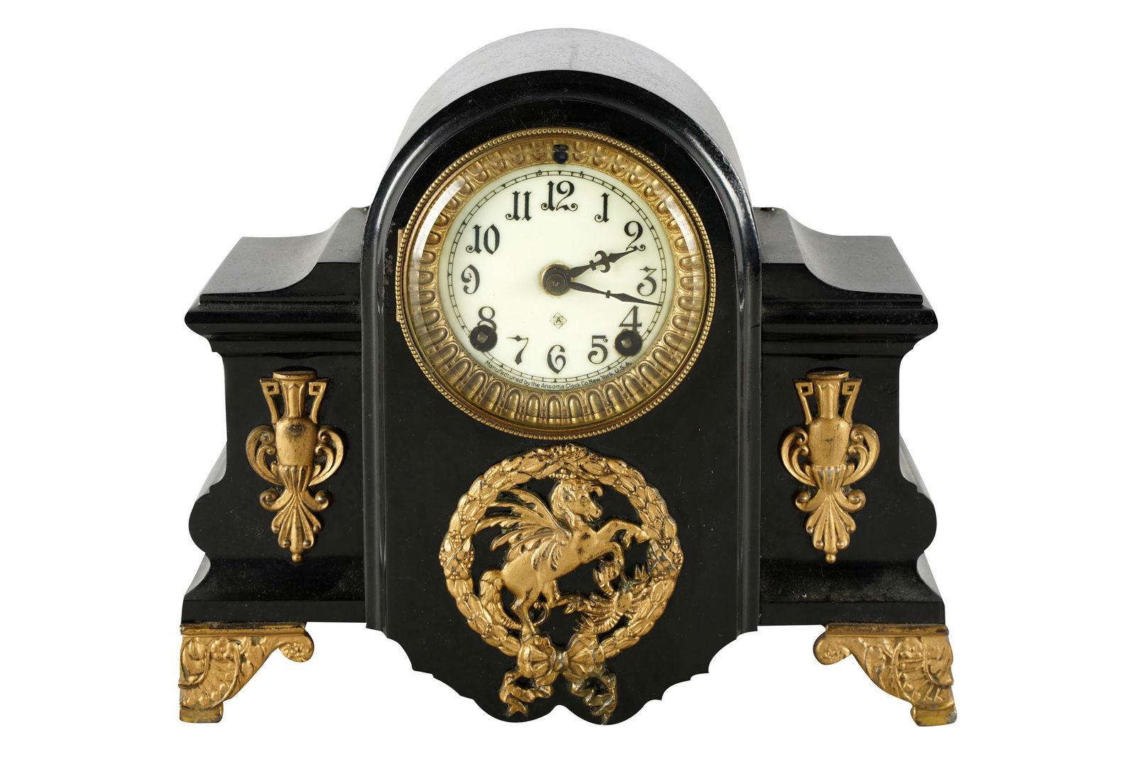 ANSONIA PAINTED METAL MANTEL CLOCK (1 of 9)
