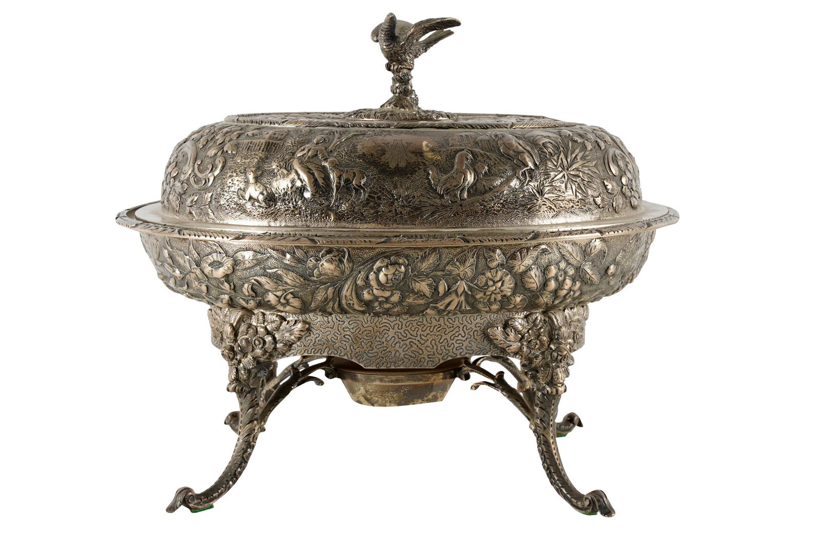 KIRK & SONS REPOUSSE COIN SILVER COVERED ENTREE (1 of 13)