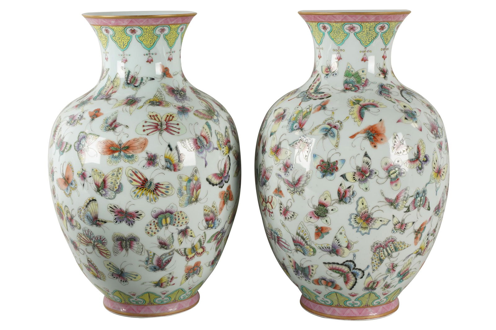 PAIR OF CHINESE "BUTTERFLY" VASES (1 of 12)