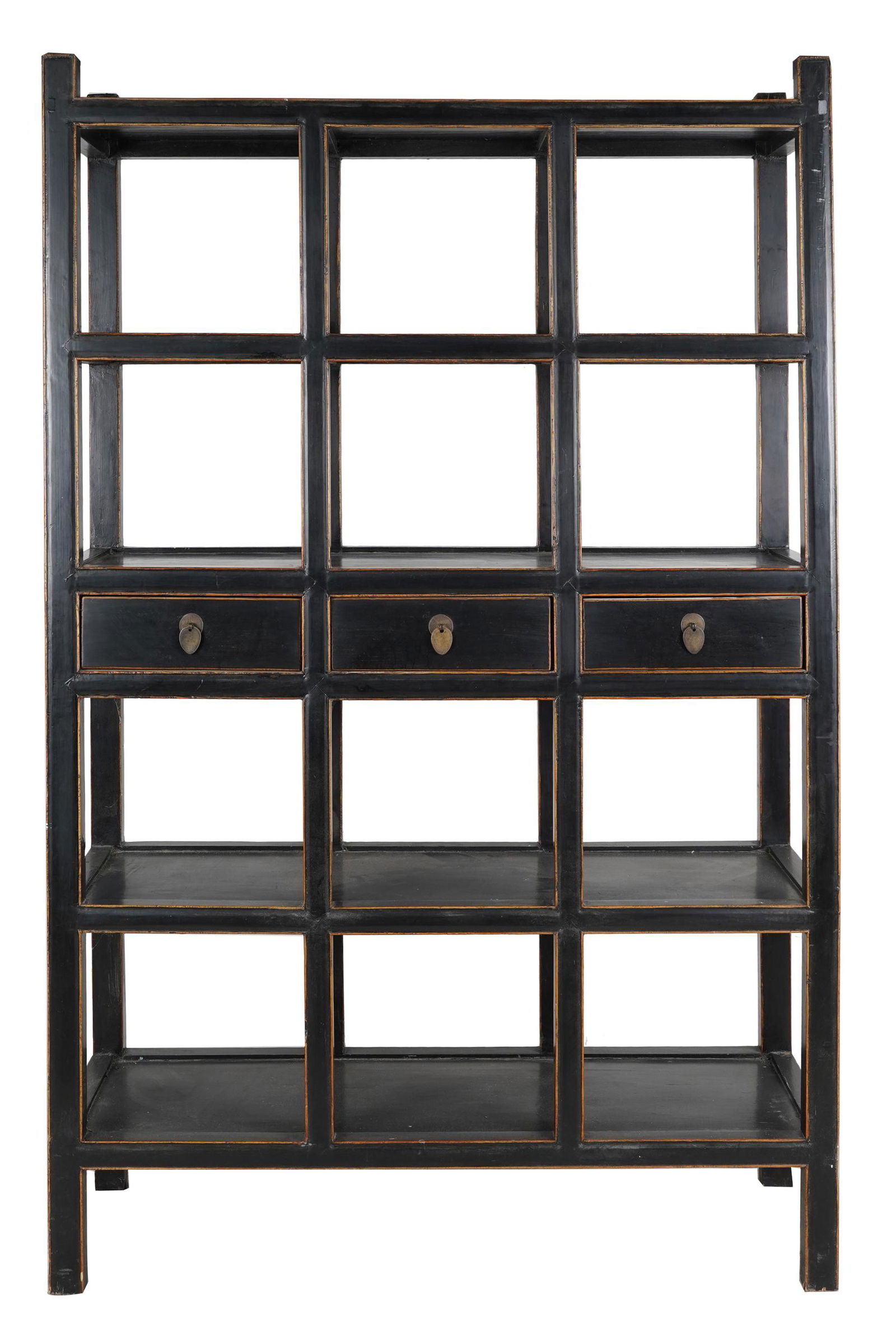 ASIAN STYLE BLACK-PAINTED ETAGERE (1 of 10)