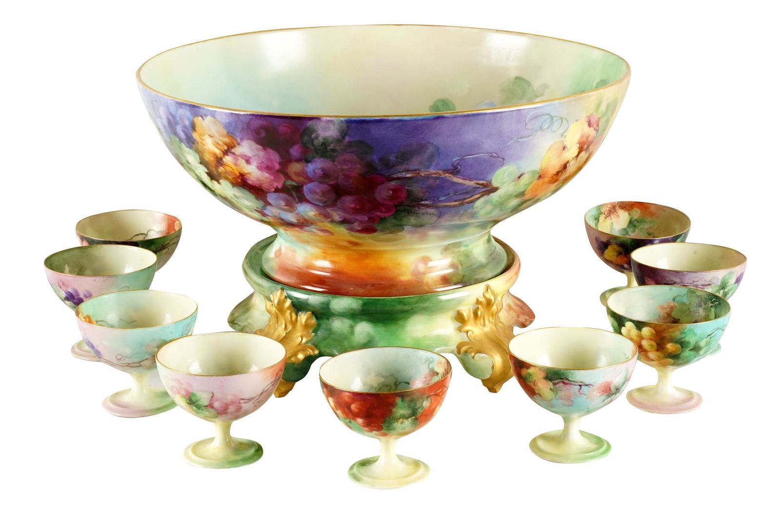 LIMOGES PORCELAIN PUNCH SET (1 of 13)