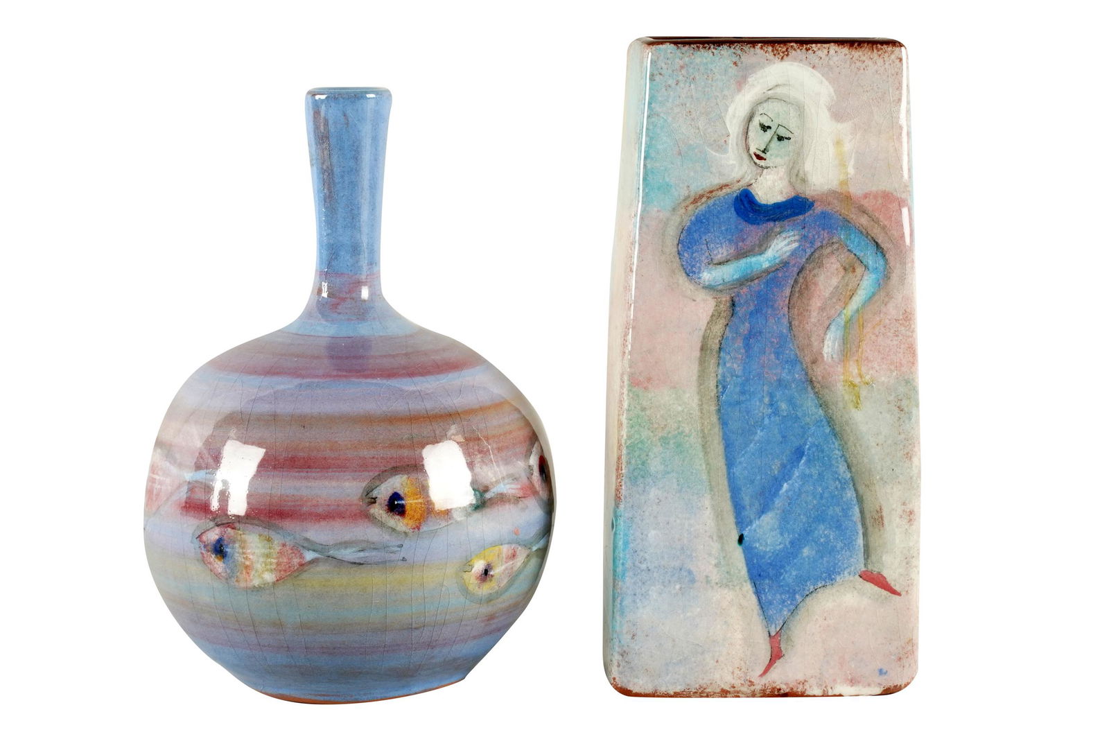 POLIA PILLIN (1909-1992): TWO GLAZED EARTHENWARE VASES (1 of 7)