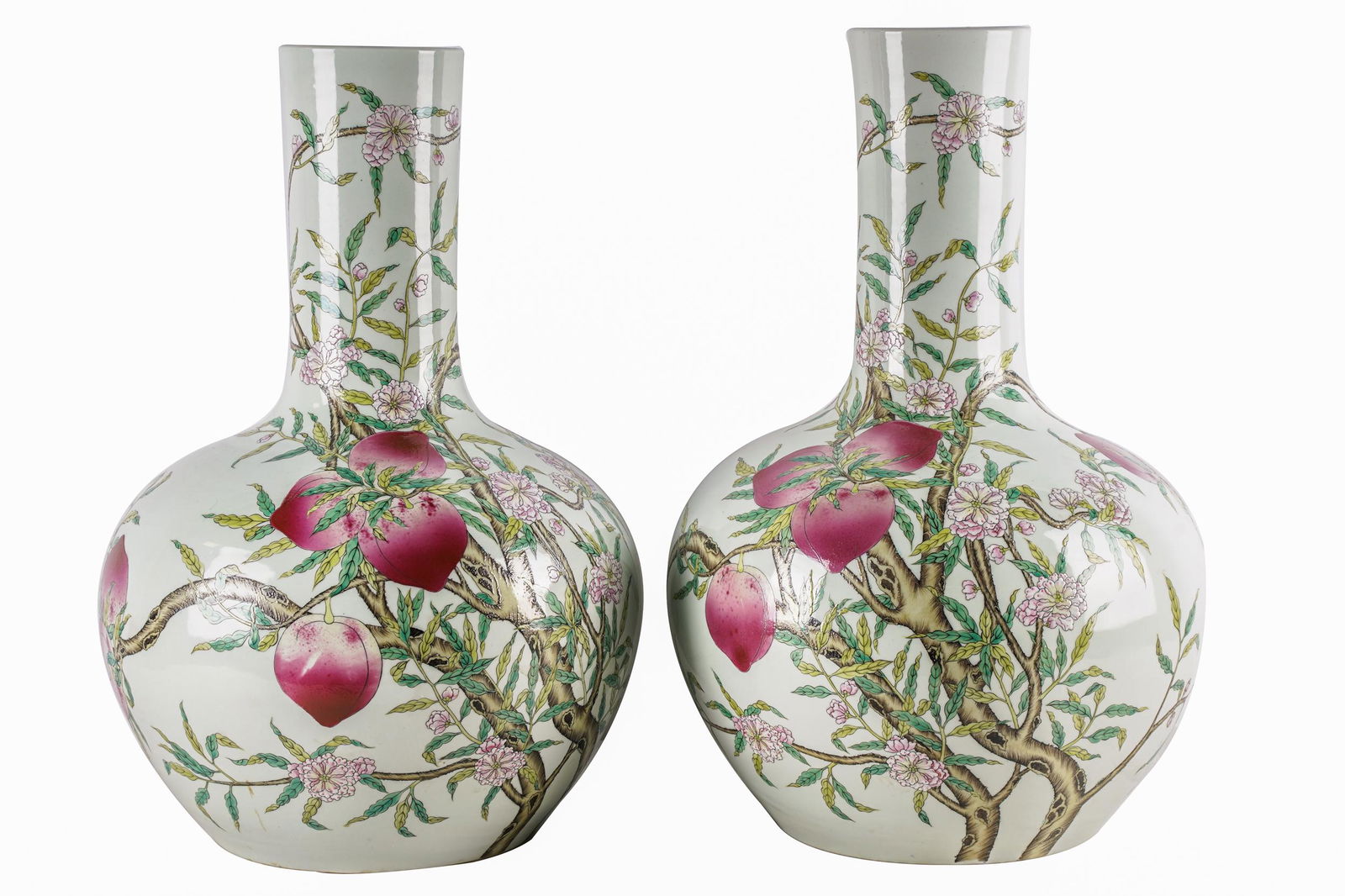 PAIR OF LARGE CHINESE PORCELAIN VASES (1 of 11)