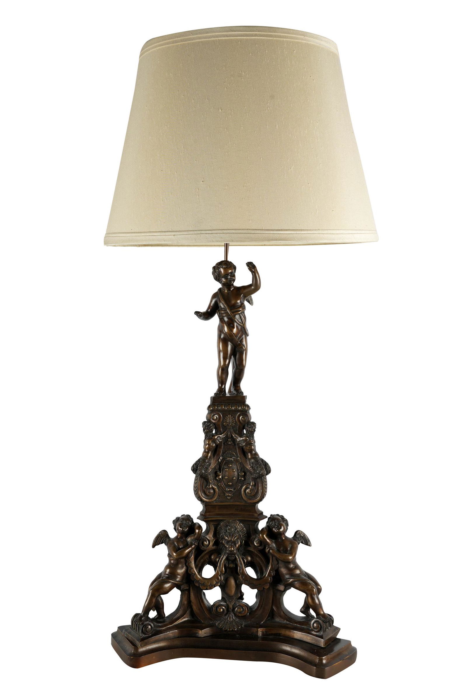 PATINATED BRONZE FIGURAL TABLE LAMP (1 of 9)