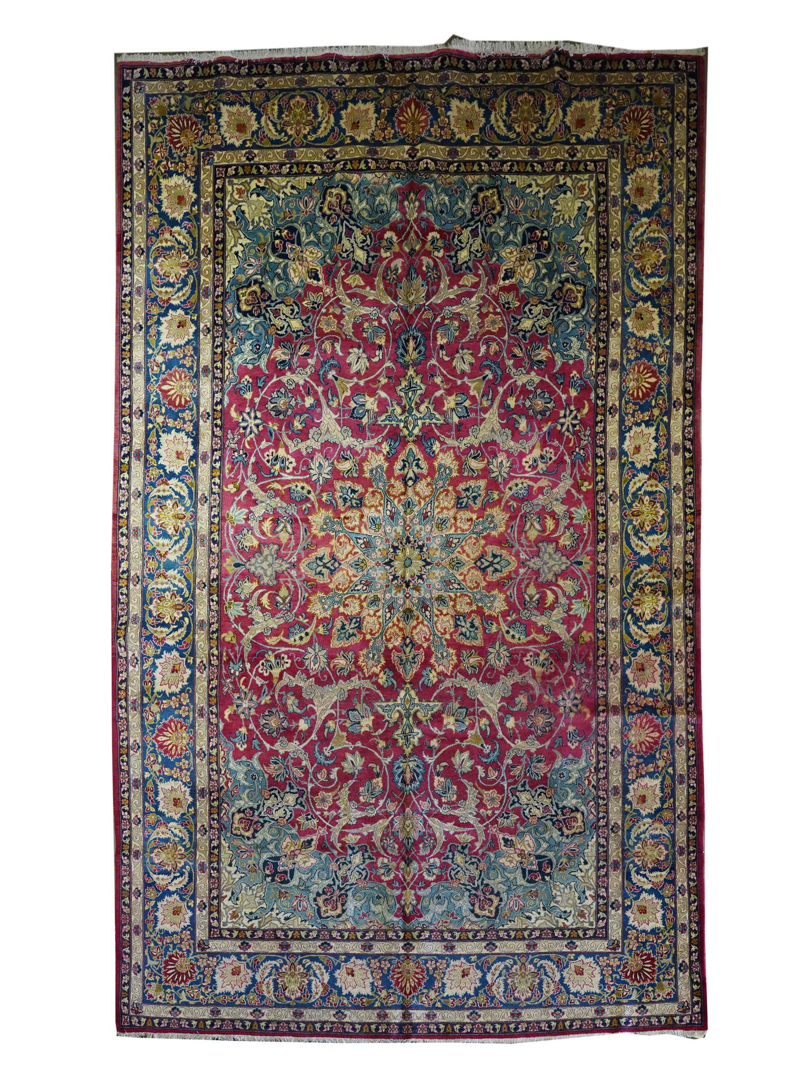 PERSIAN AREA RUG: wool; 13'7 x 8'10