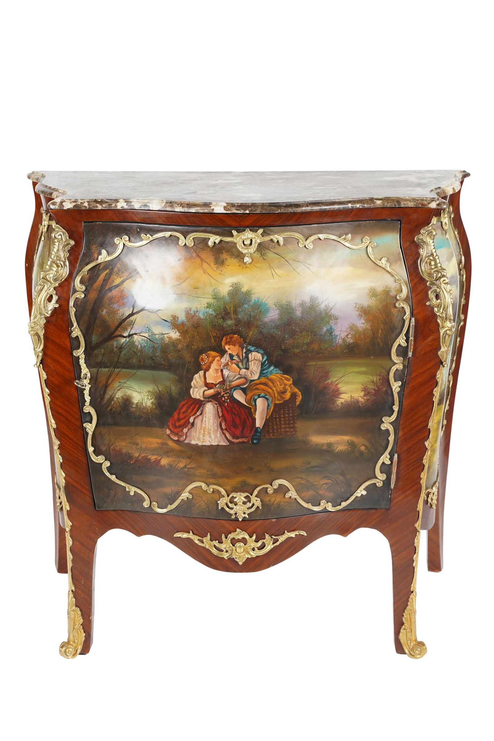 LOUIS XV STYLE MARBLE TOP COMMODE (1 of 9)