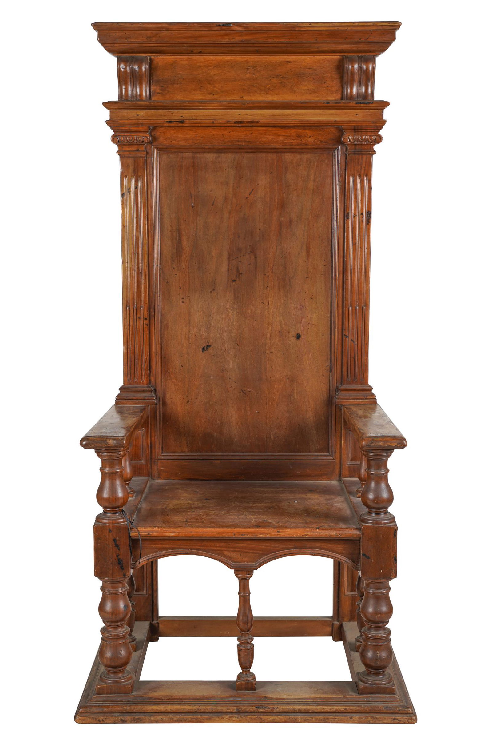 SPANISH STYLE CARVED WALNUT HALL CHAIR (1 of 10)