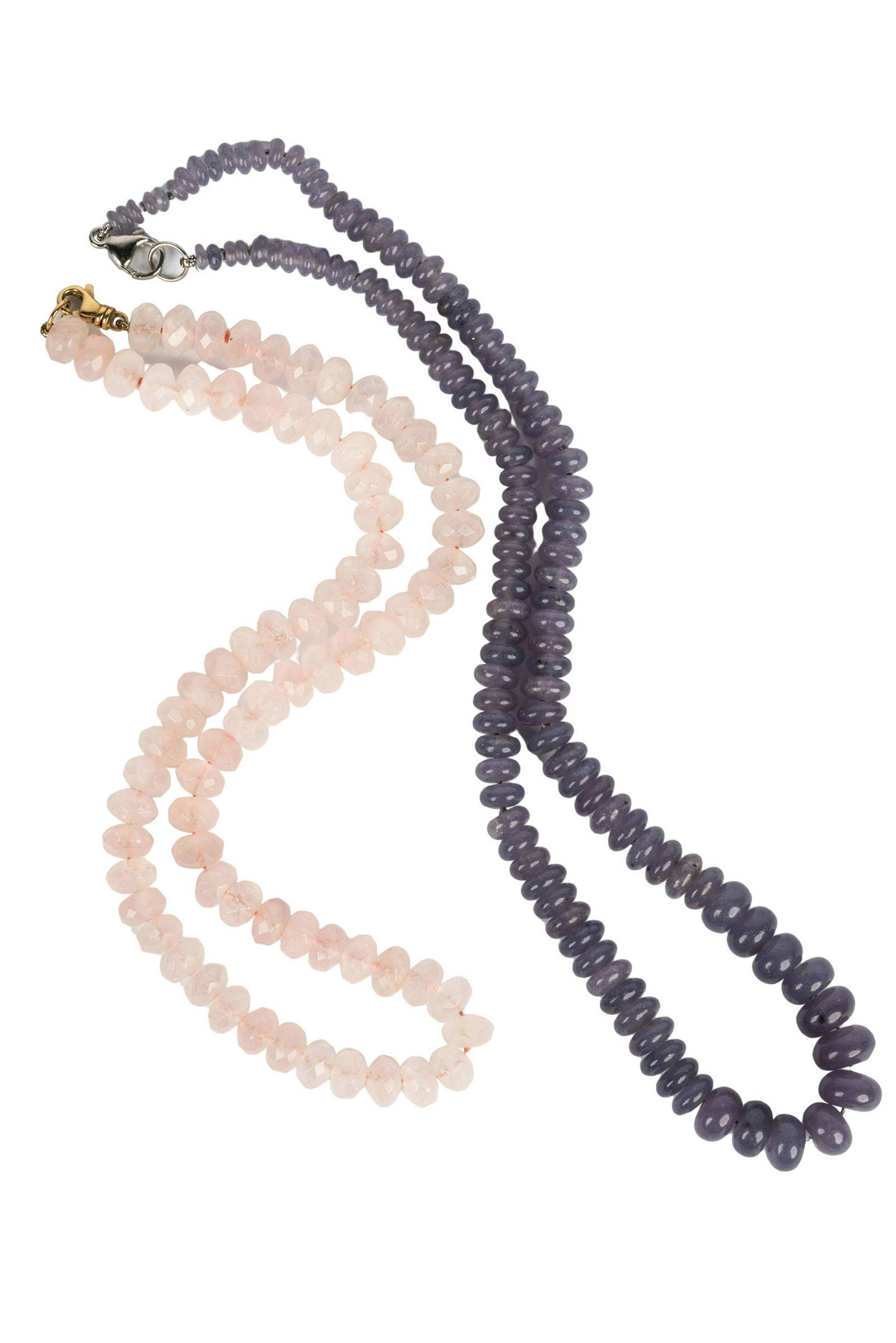 TWO 14 KARAT GOLD & GEM-SET BEADED NECKLACES (1 of 5)