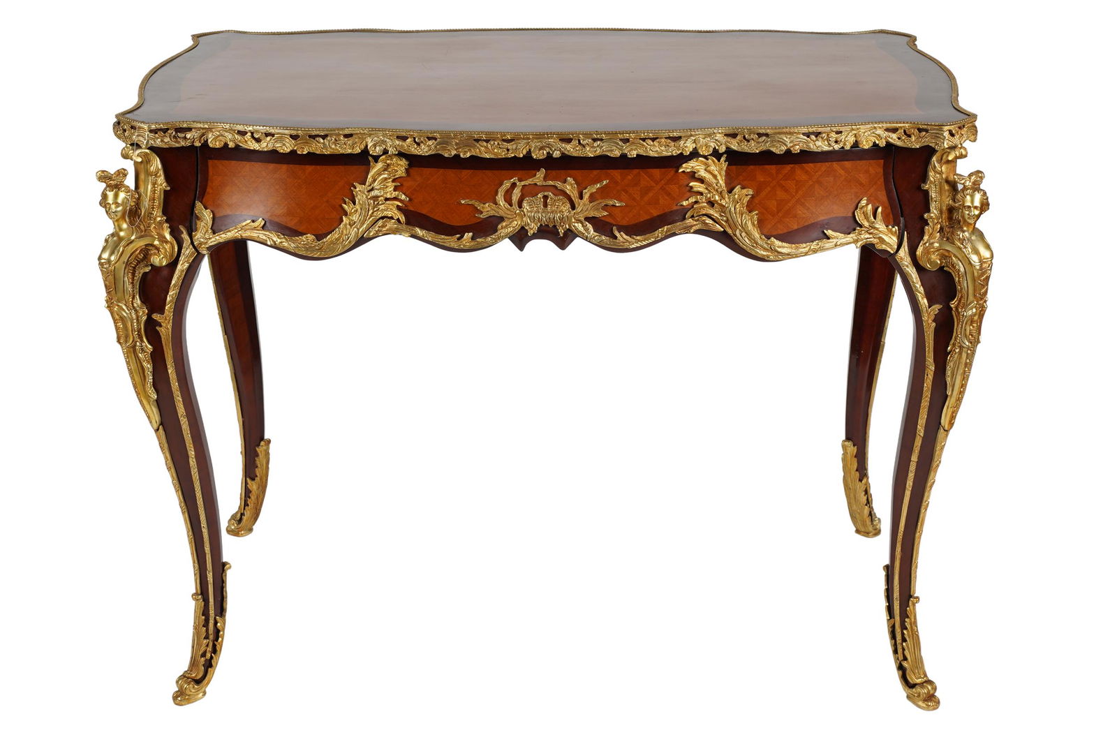 LOUIS XV-STYLE GILT BRONZE-MOUNTED WRITING DESK (1 of 10)