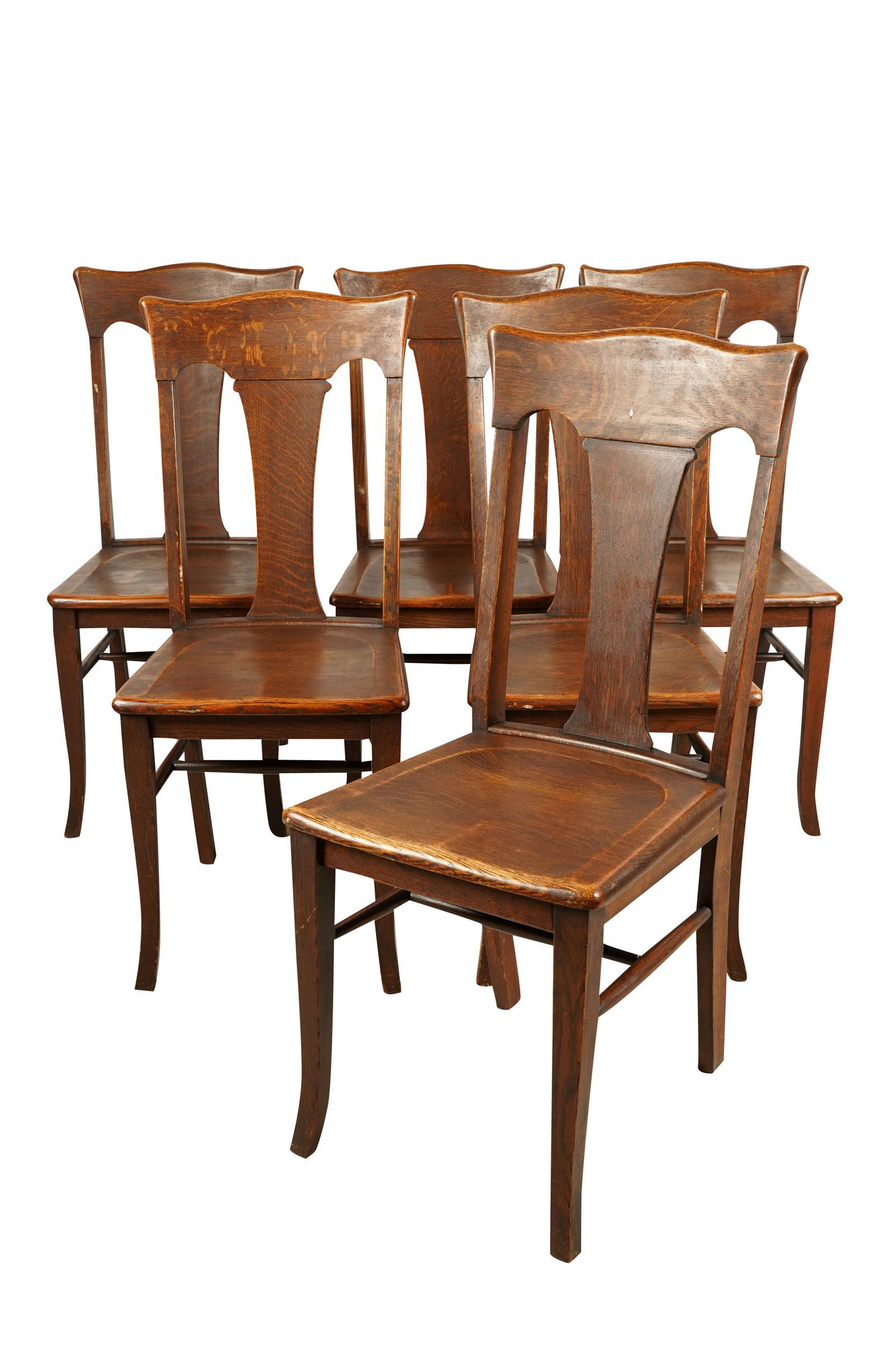 SET OF SIX AMERICAN OAK DINING CHAIRS (1 of 13)