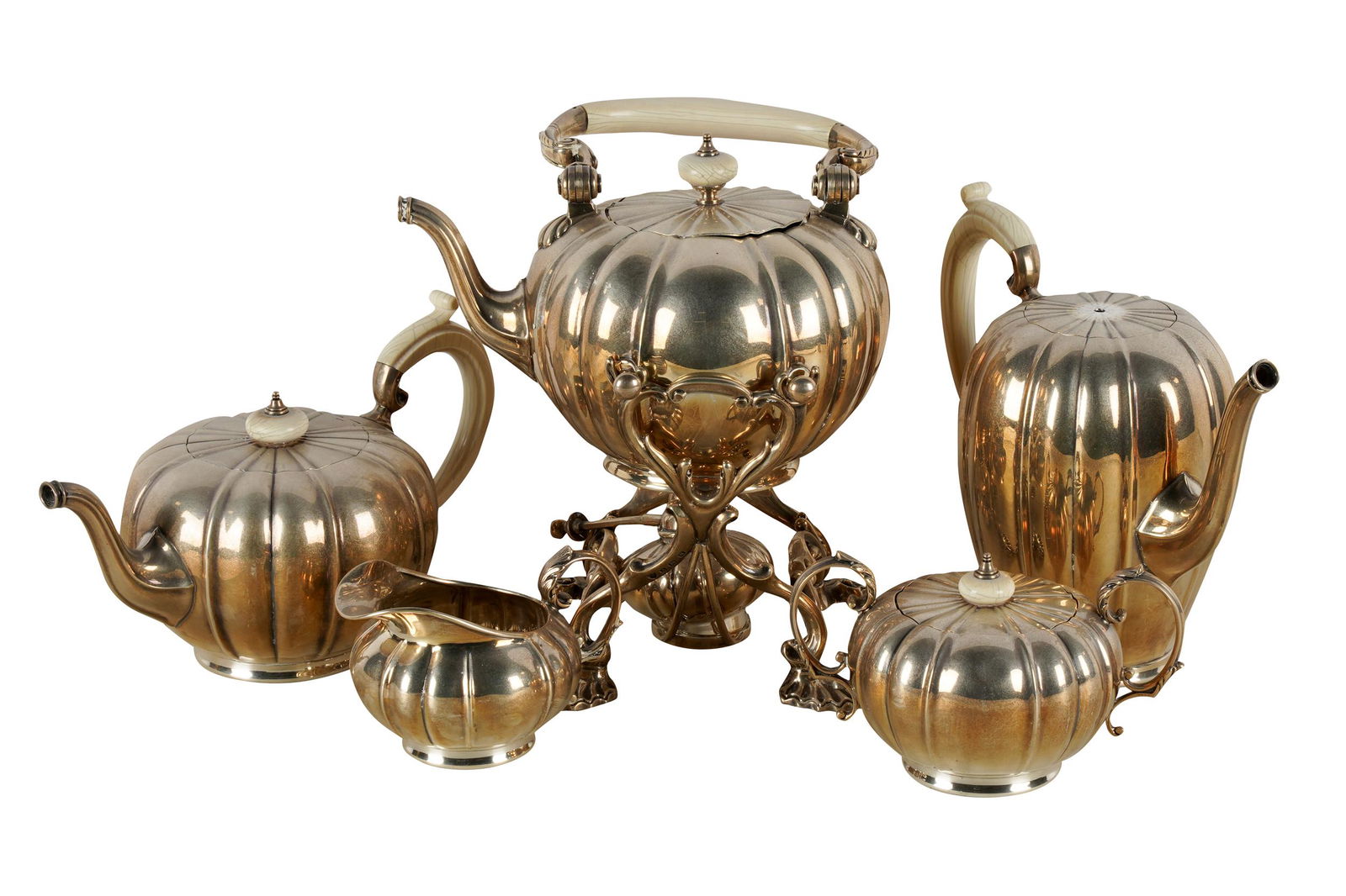 GEORGE VI SILVER TEA & COFFEE SERVICE (1 of 10)
