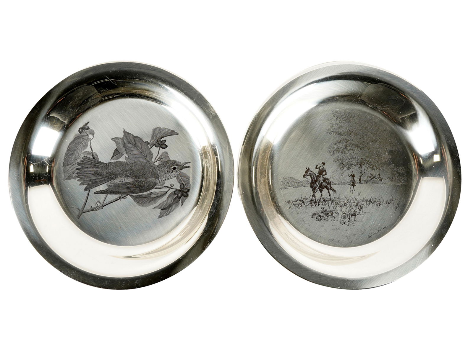 TWO FRANKLIN MINT STERLING COLLECTOR PLATES (1 of 12)