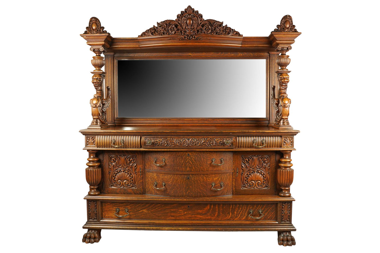 AMERICAN RENAISSANCE REVIVAL CARVED OAK BUFFET (1 of 14)