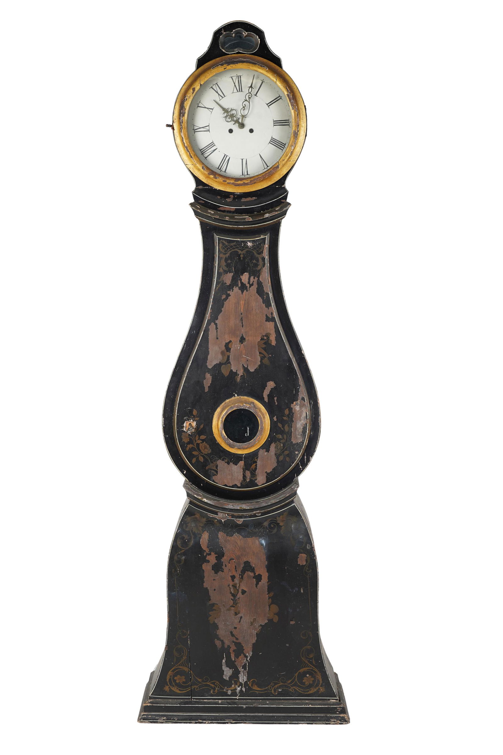 SWEDISH EBONIZED & GILT-PAINTED TALL CASE CLOCK (1 of 11)