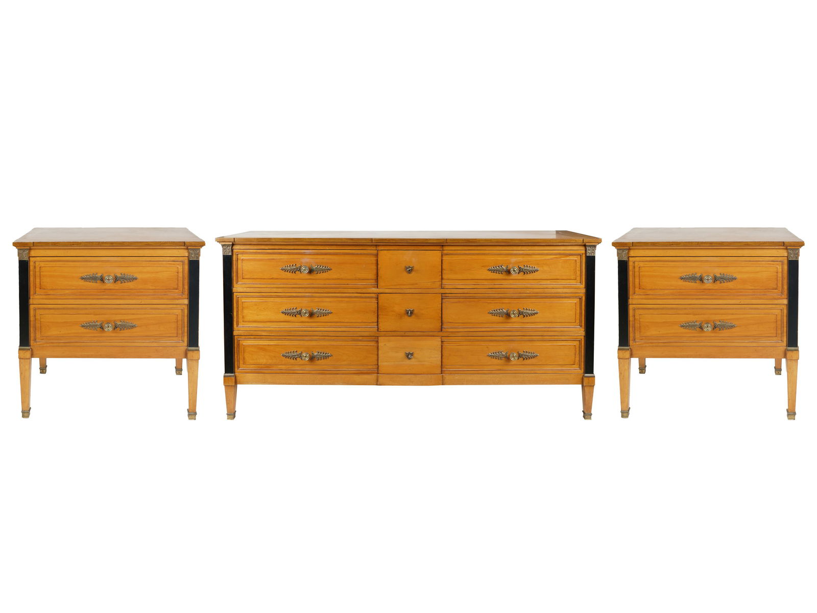 NEOCLASSIC STYLE DRESSER & PAIR OF BEDSIDE CHESTS (1 of 13)