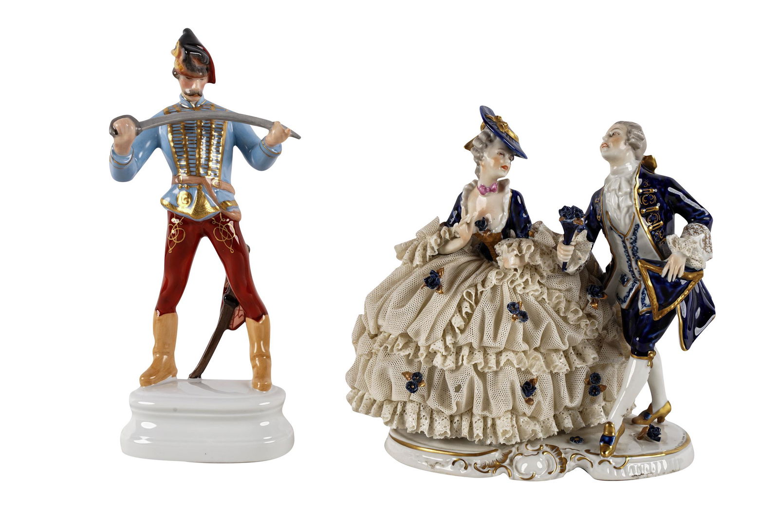 TWO ASSORTED PORCELAIN FIGURAL GROUPS (1 of 14)