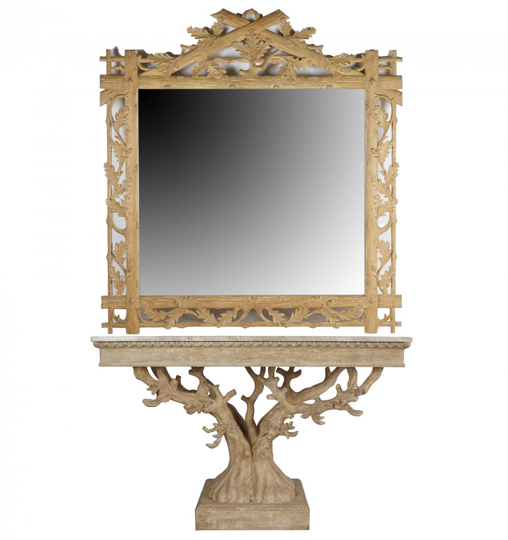 J. ROBERT SCOTT: BLEACHED WOOD CONSOLE & MIRROR (1 of 16)