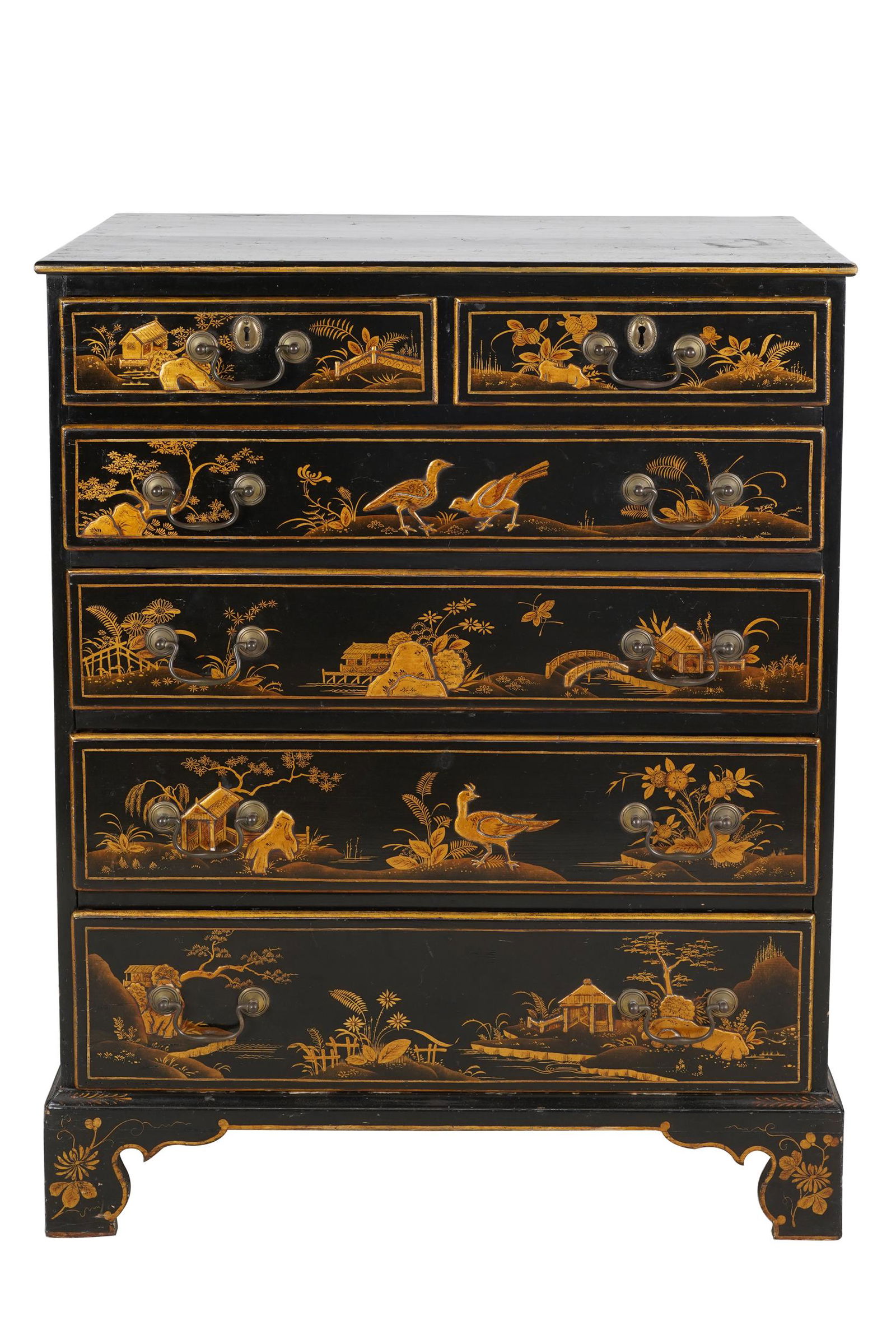 GEORGIAN STYLE CHINOISERIE CHEST OF DRAWERS (1 of 11)