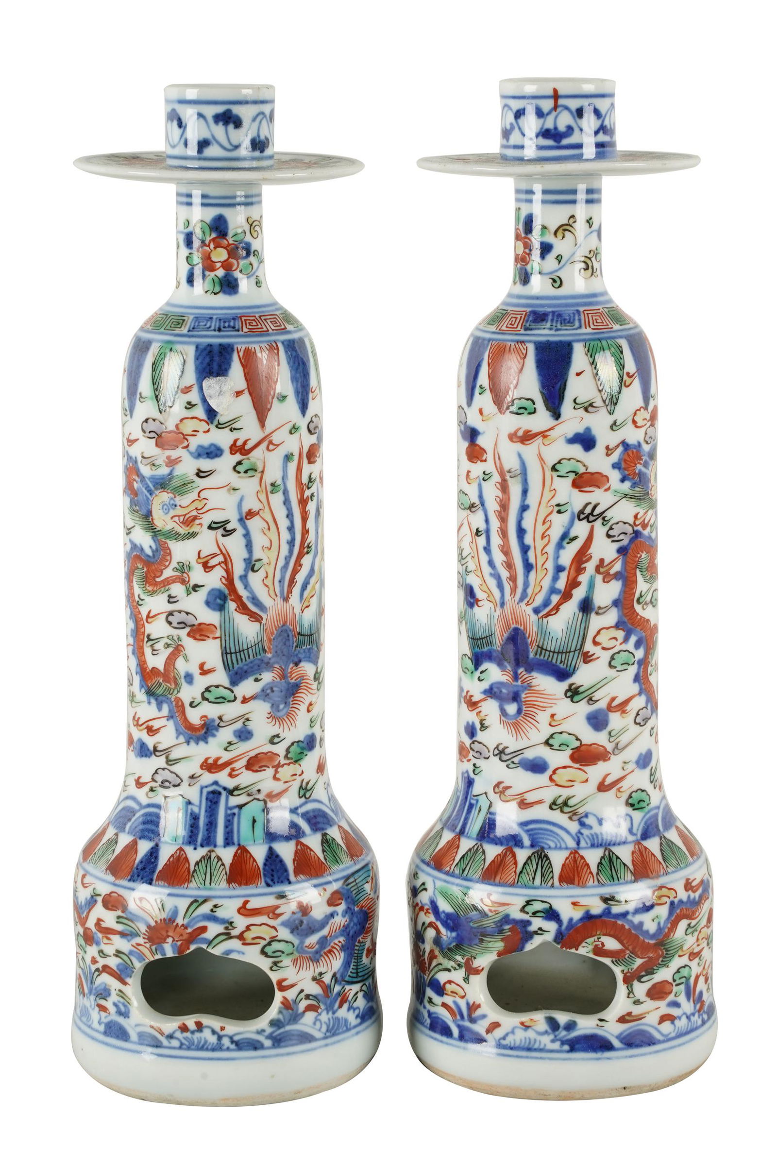 PAIR OF CHINESE PORCELAIN CANDLESTICKS (1 of 11)