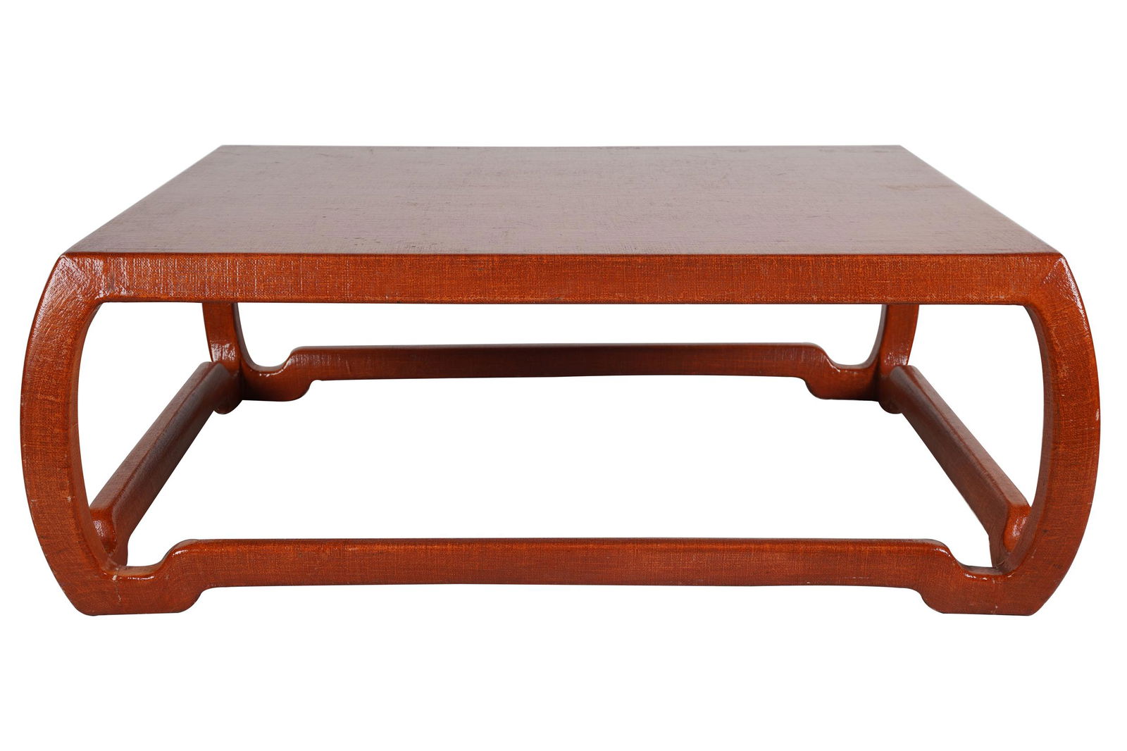ASIAN-STYLE RED RAFFIA COFFEE TABLE (1 of 8)