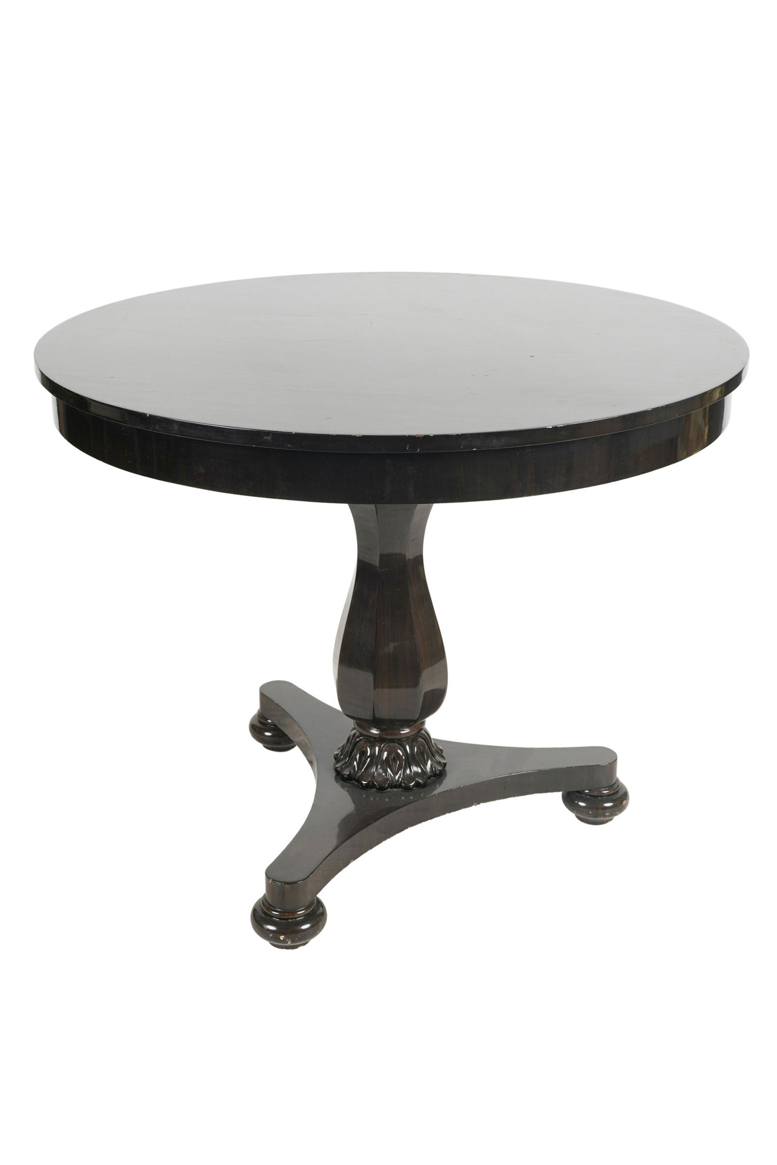 CARVED WOOD PEDESTAL SIDE TABLE (1 of 9)