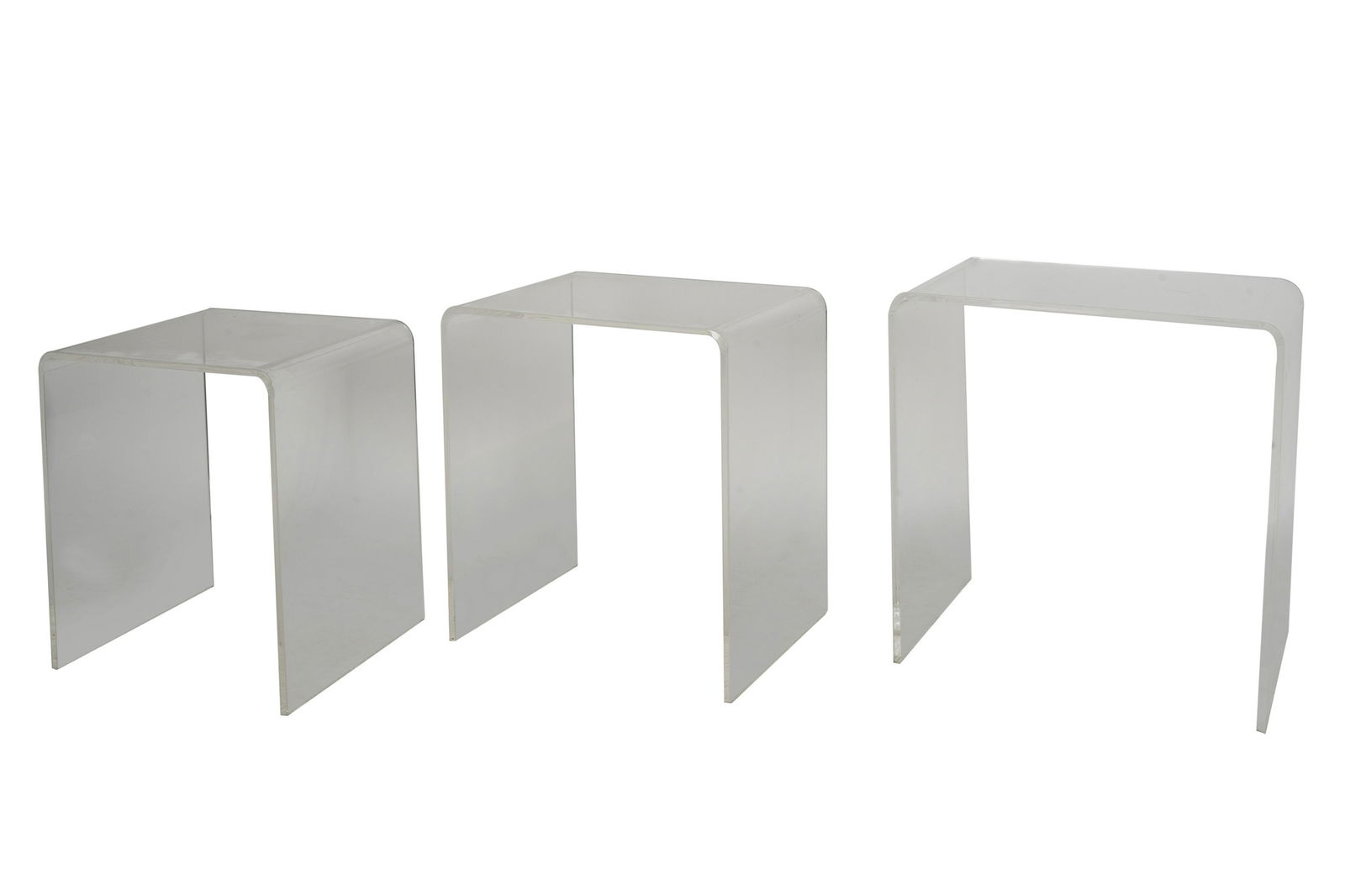 NEST OF THREE ACRYLIC END TABLES (1 of 8)