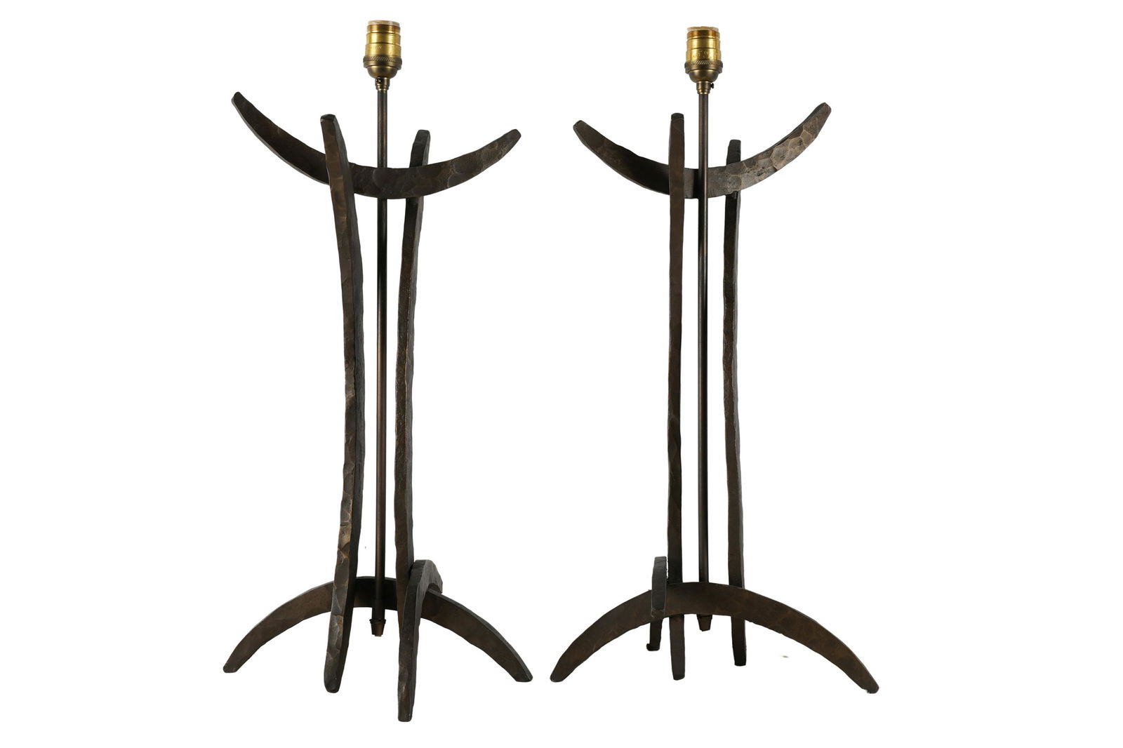 PAIR OF IRON TABLE LAMPS (1 of 9)