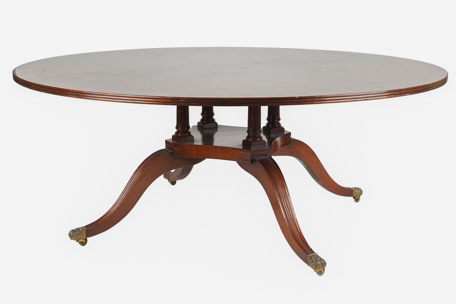 REGENCY STYLE MAHOGANY DINING TABLE (1 of 9)