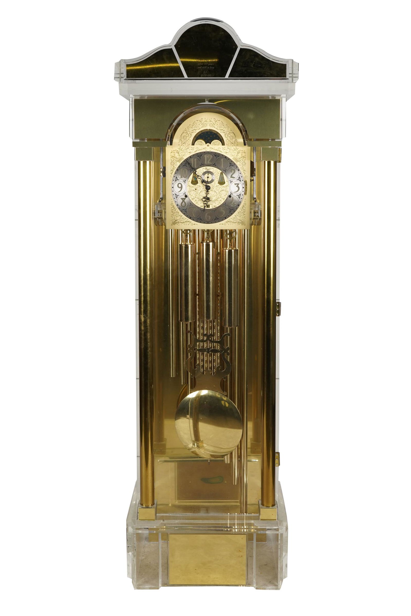 URGOS GERMAN LUCITE TALL CASE CLOCK (1 of 10)