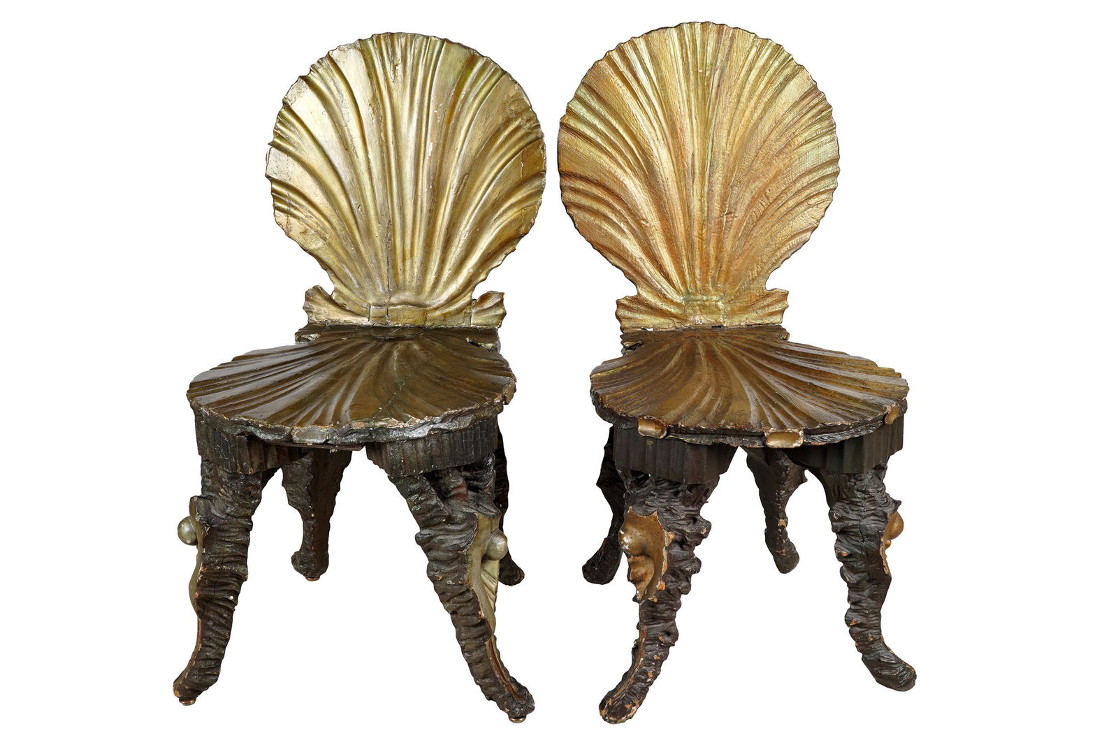 PAIR OF VENETIAN STYLE GROTTO CHAIRS (1 of 7)