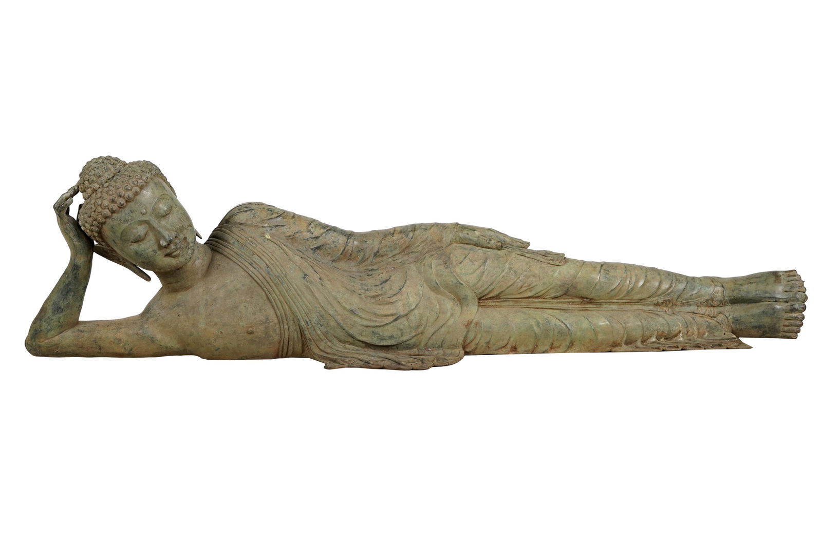 PATINATED METAL FIGURE OF BUDDHA (1 of 7)