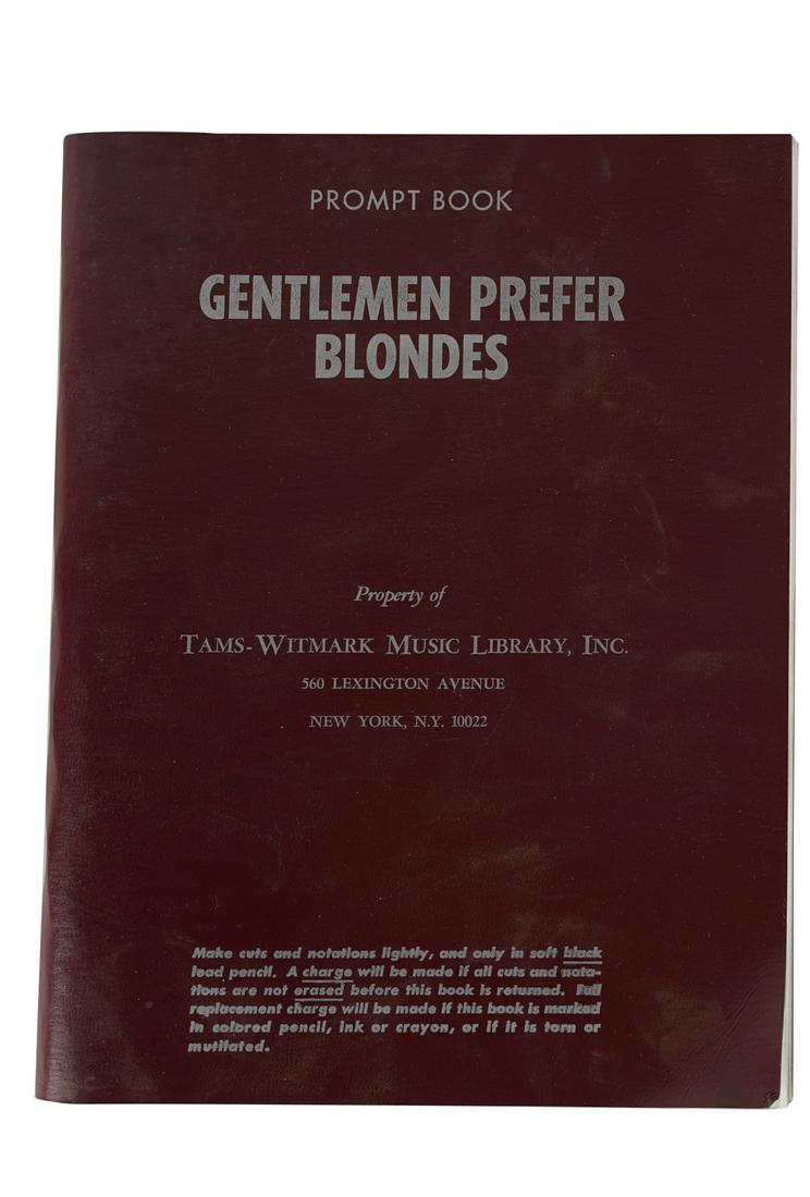 CAROL CHANNING "GENTLEMEN PREFER BLONDES" SCRIPT (1 of 10)