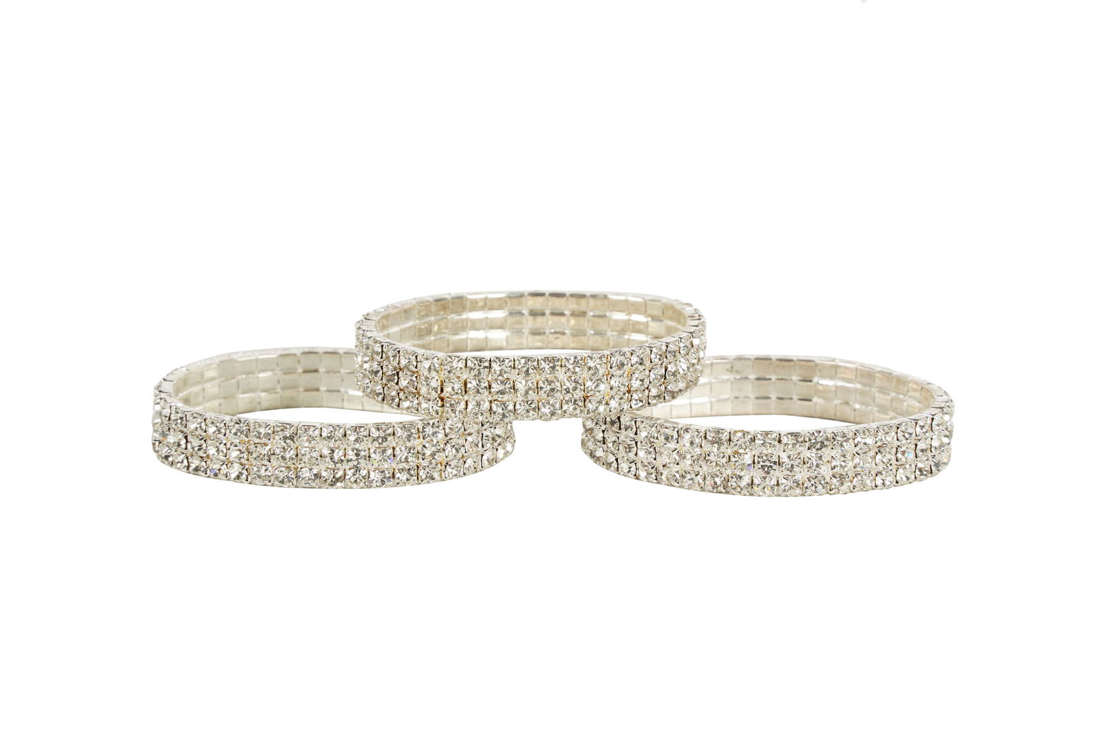 CAROL CHANNING THREE FLEXIBLE RHINESTONE BRACELETS (1 of 6)