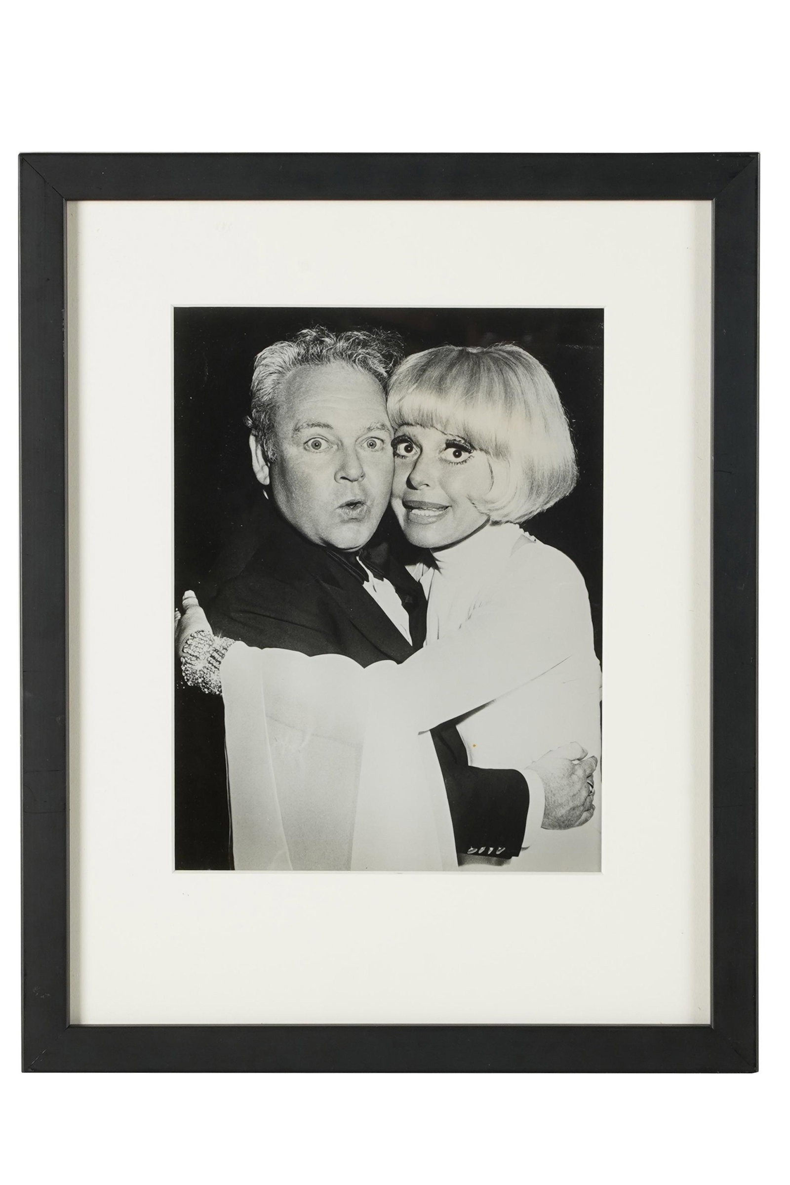 PHOTOGRAPH OF CAROL CHANNING & CARROLL O: from the Carol Channing Collection; with paper sticker label to verso; 9 1/8 x 7 inches sight; 15 x 12 inches framed
