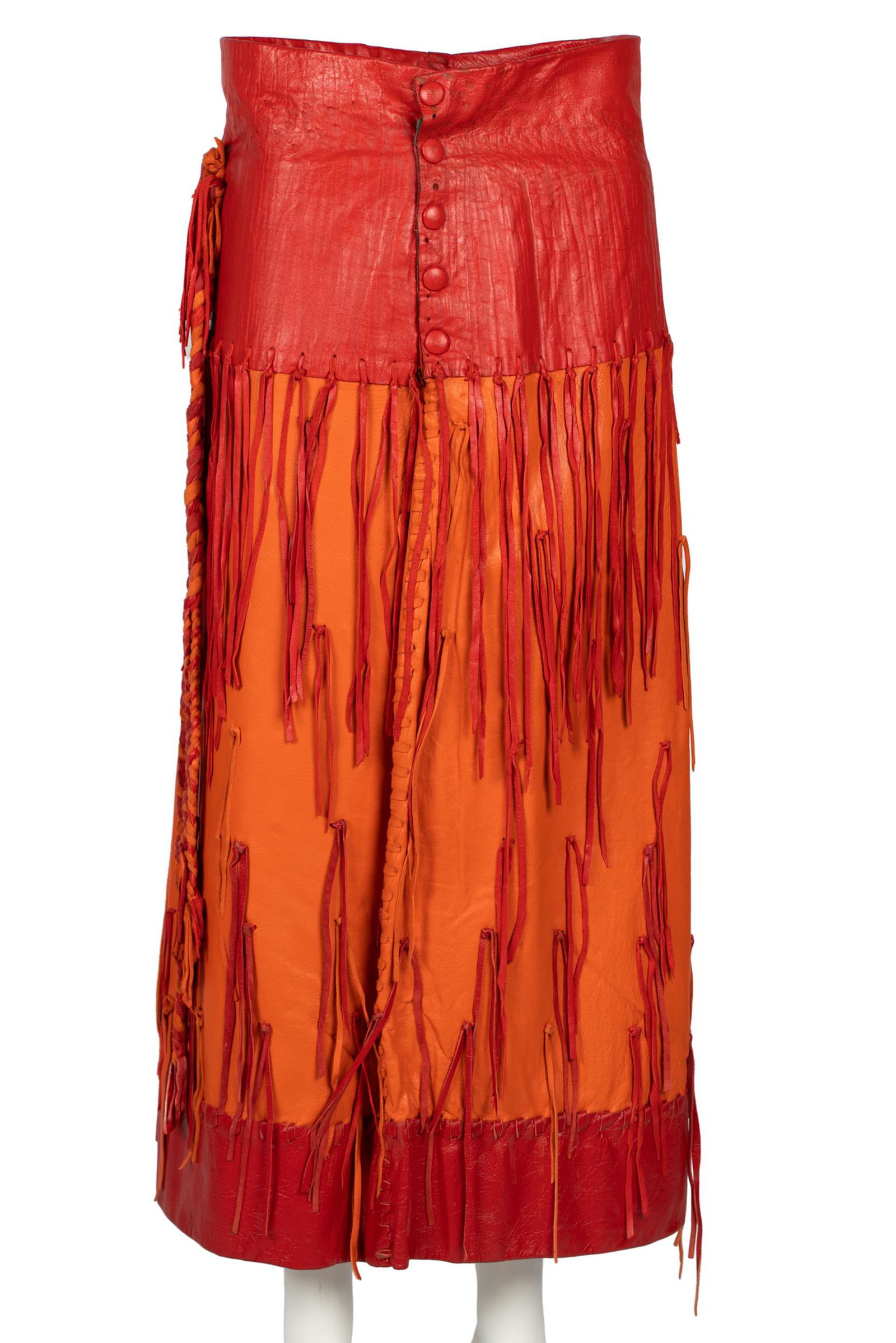 CAROL CHANNING LEATHER FRINGE SKIRT (1 of 9)