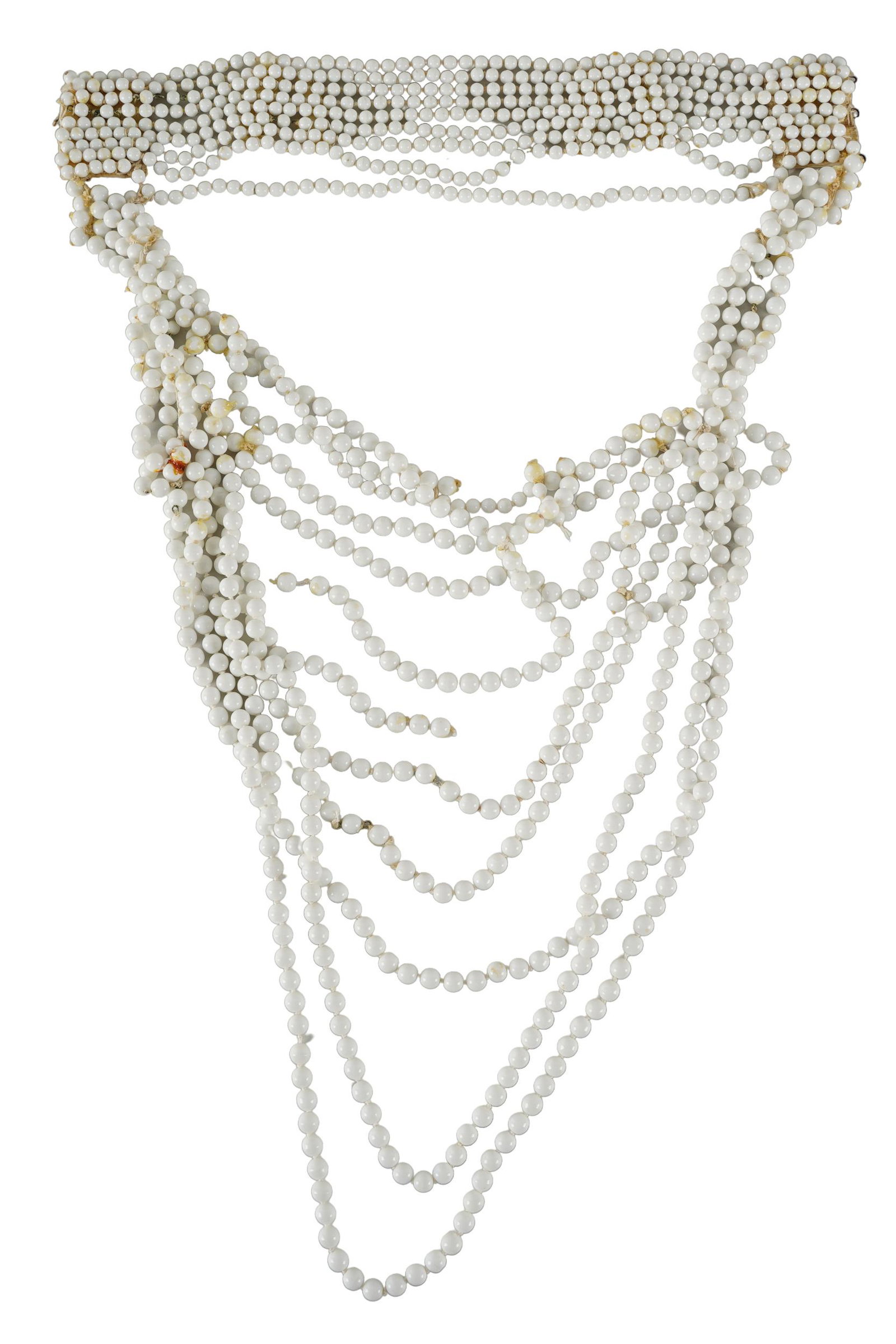 CAROL CHANNING COSTUME BEAD SATOUIR: Condition: with repairs; 14 inches long; approximately 20 inch drop
