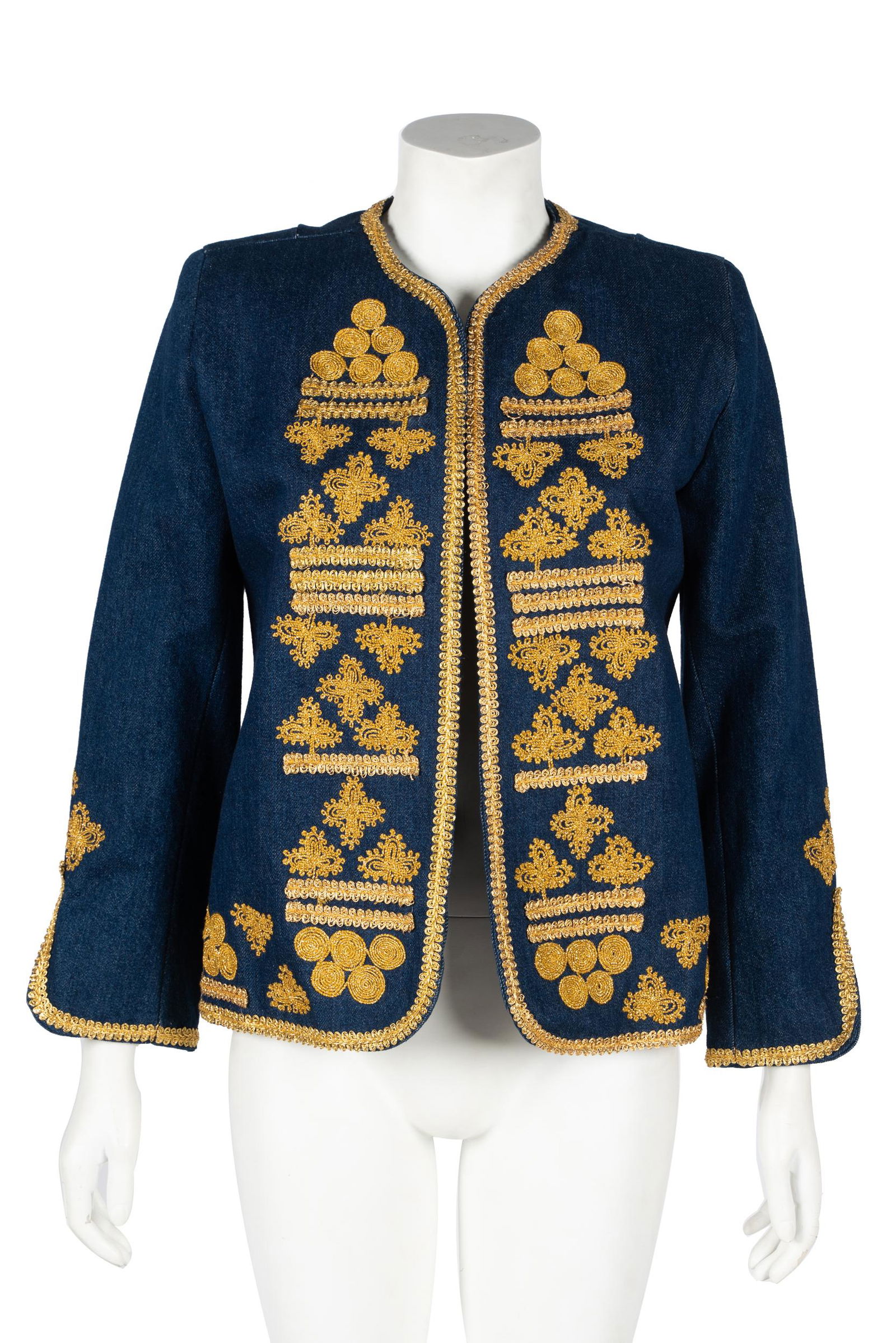 CAROL CHANNING KISKISSAY GOLD EMBROIDERED DENIM JACKET (1 of 9)