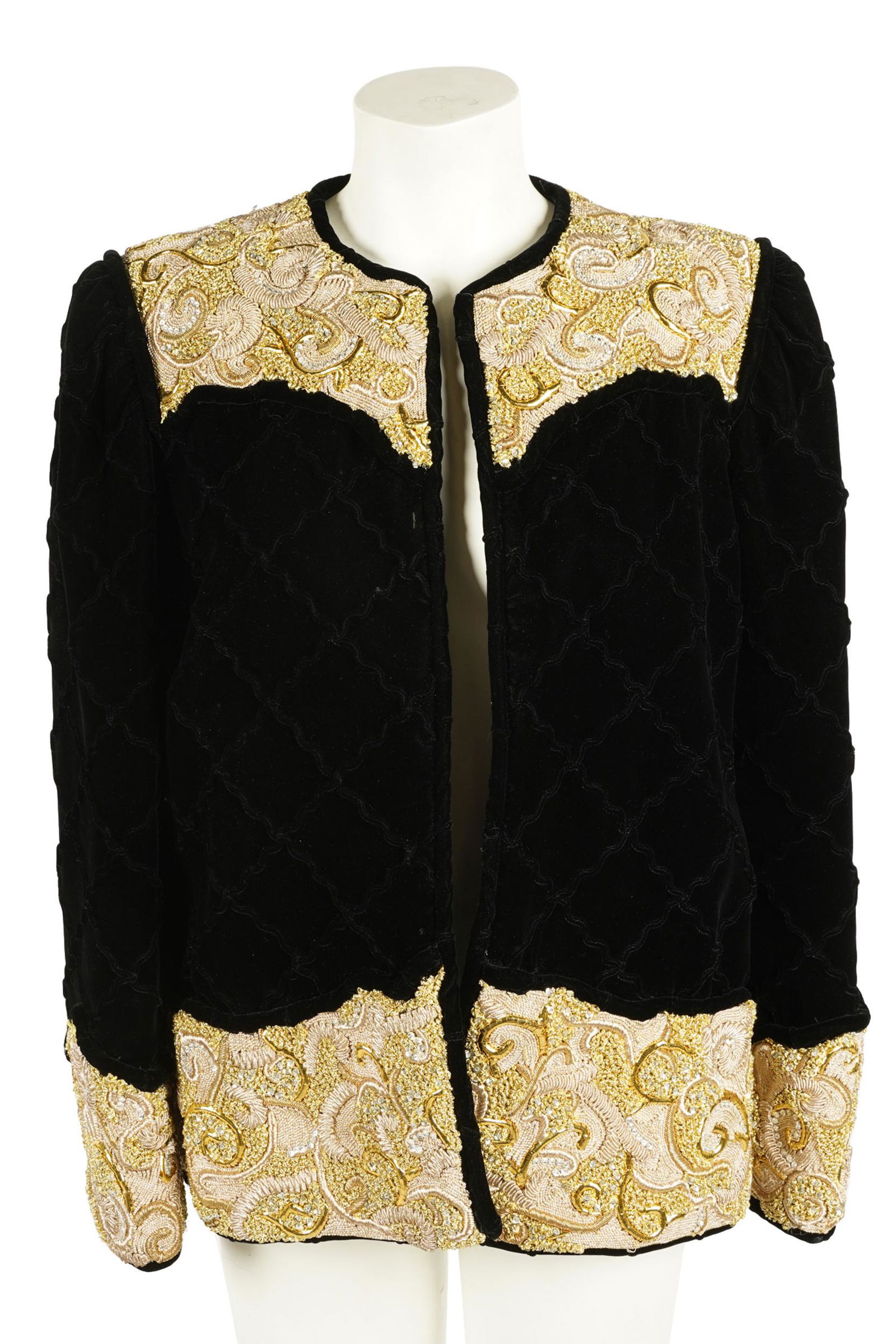 CAROL CHANNING MICHAEL NOVARESE SEQUIN & VELVET BLAZER (1 of 13)