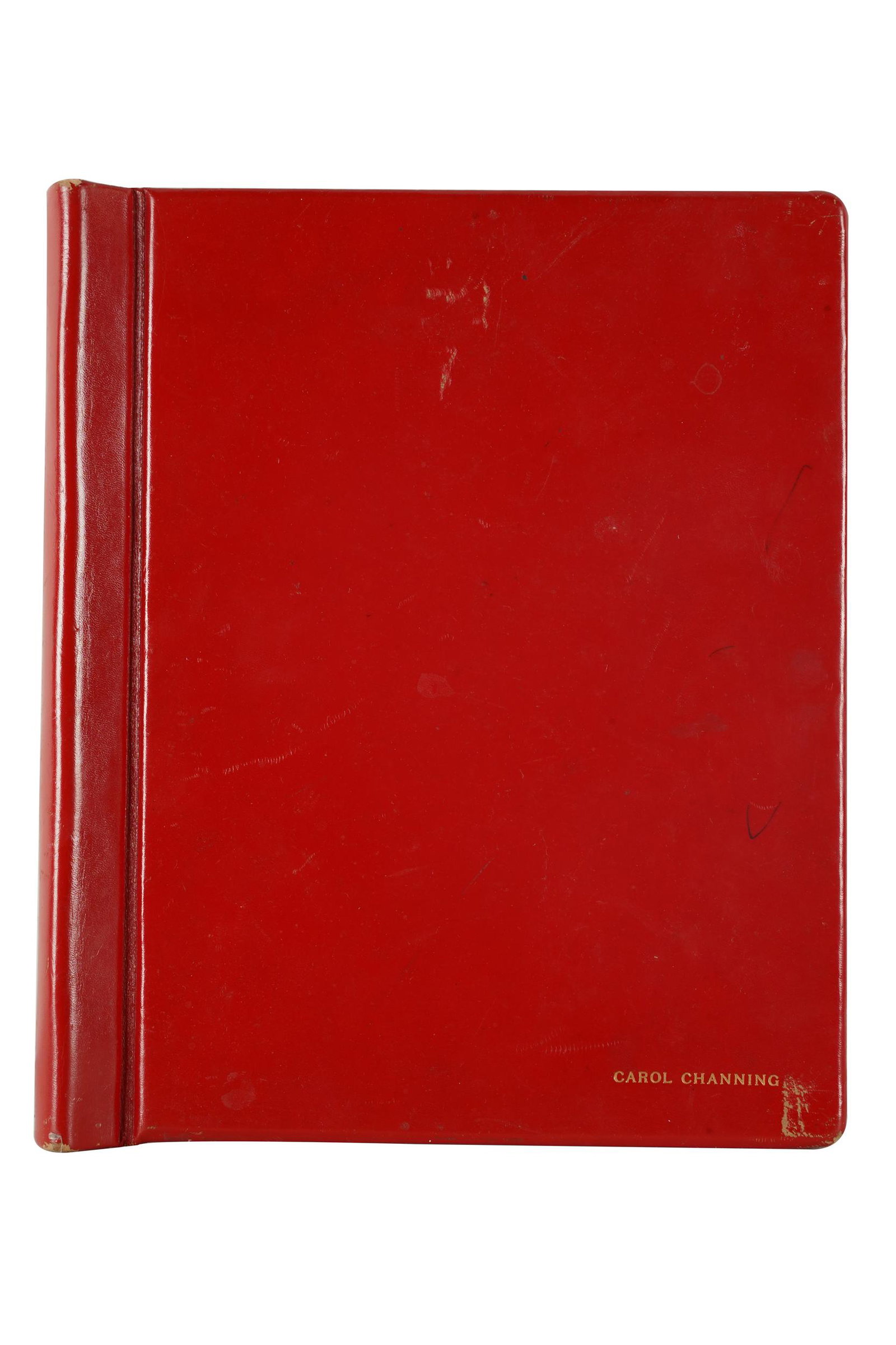 CAROL CHANNING LEATHER-BOUND SCRIPT: gilt embossed CAROL CHANNING on cover; from June 29-July 19, 1997 "The Carol Channing Concert" at the North Shore Music Theatre