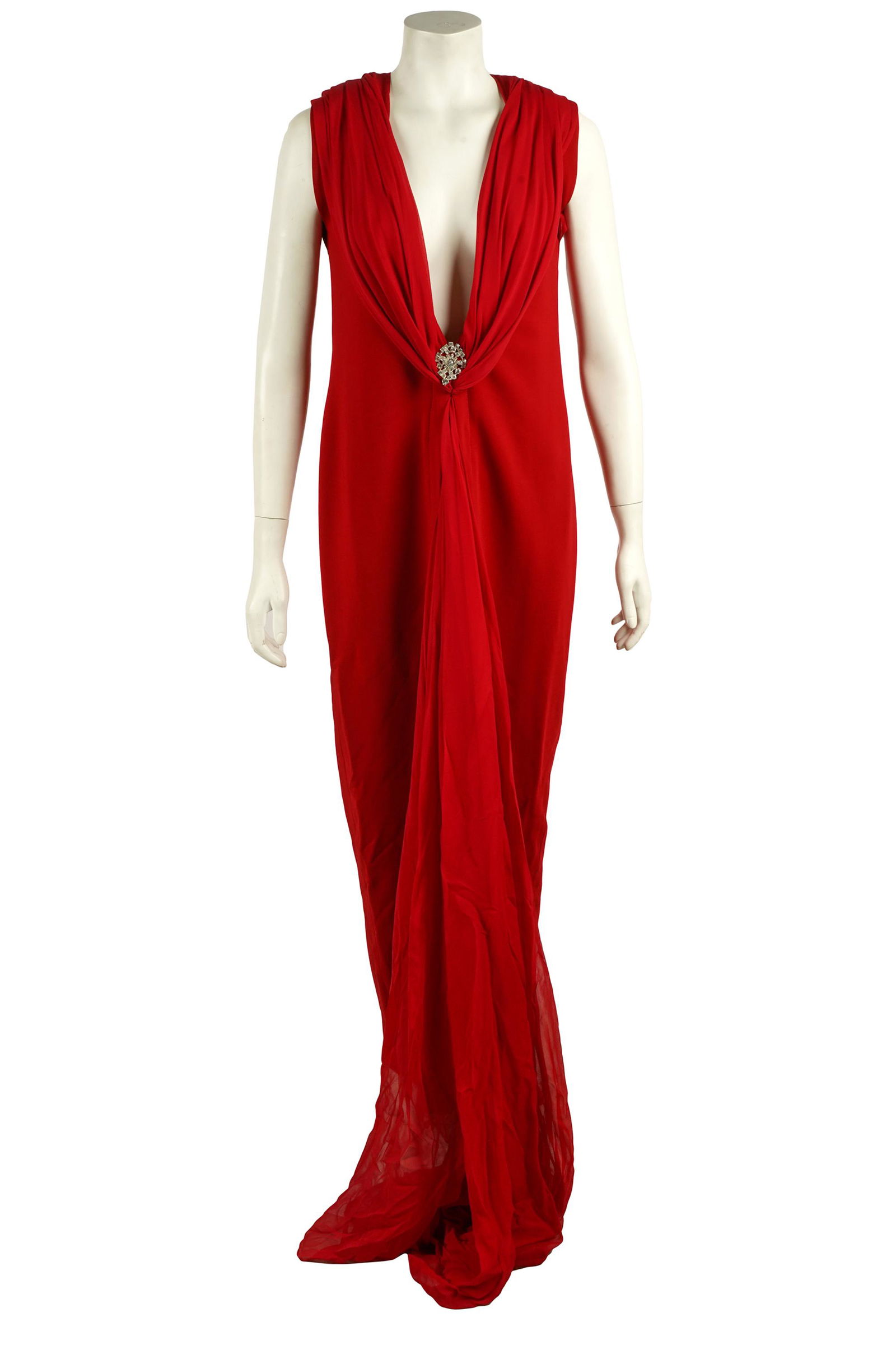 CAROL CHANNING RED EVENING GOWN (1 of 9)