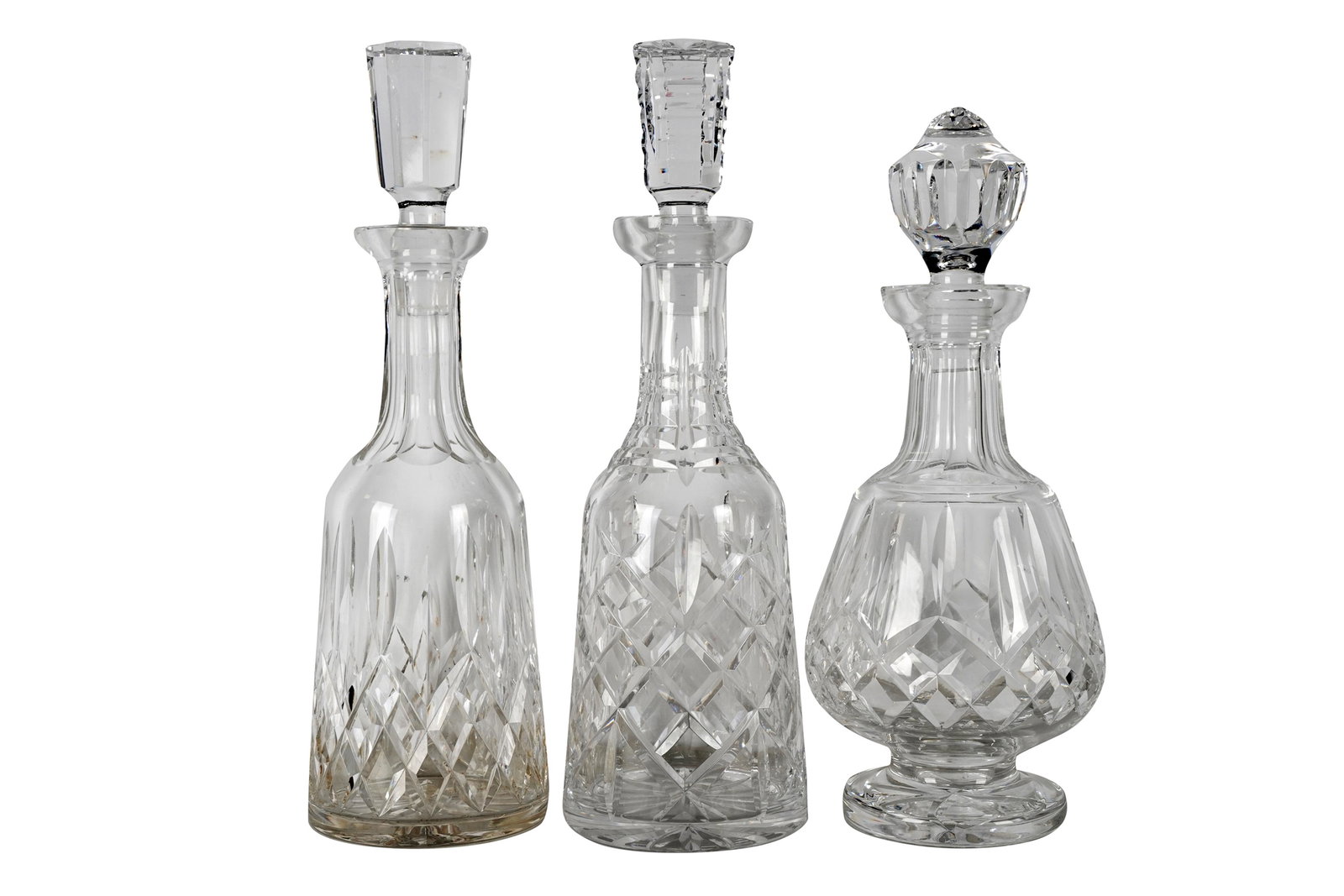 THREE ASSORTED WATERFORD CRYSTAL DECANTERS (1 of 9)