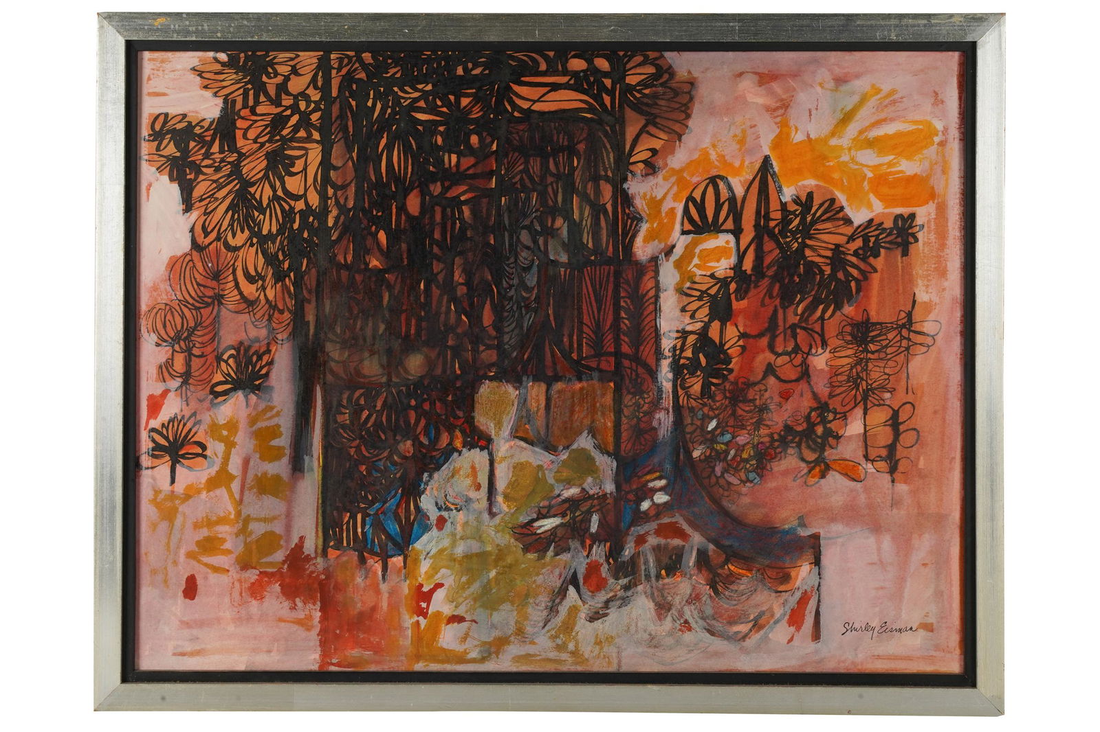 SHIRLEY EISMAN (AMERICAN, 20TH CENTURY): ABSTRACT: pastel; signed lower right; Provenance: The Estate of Ib Melchior & Cleo Baldon; 17 x 23 1/4 inches sight