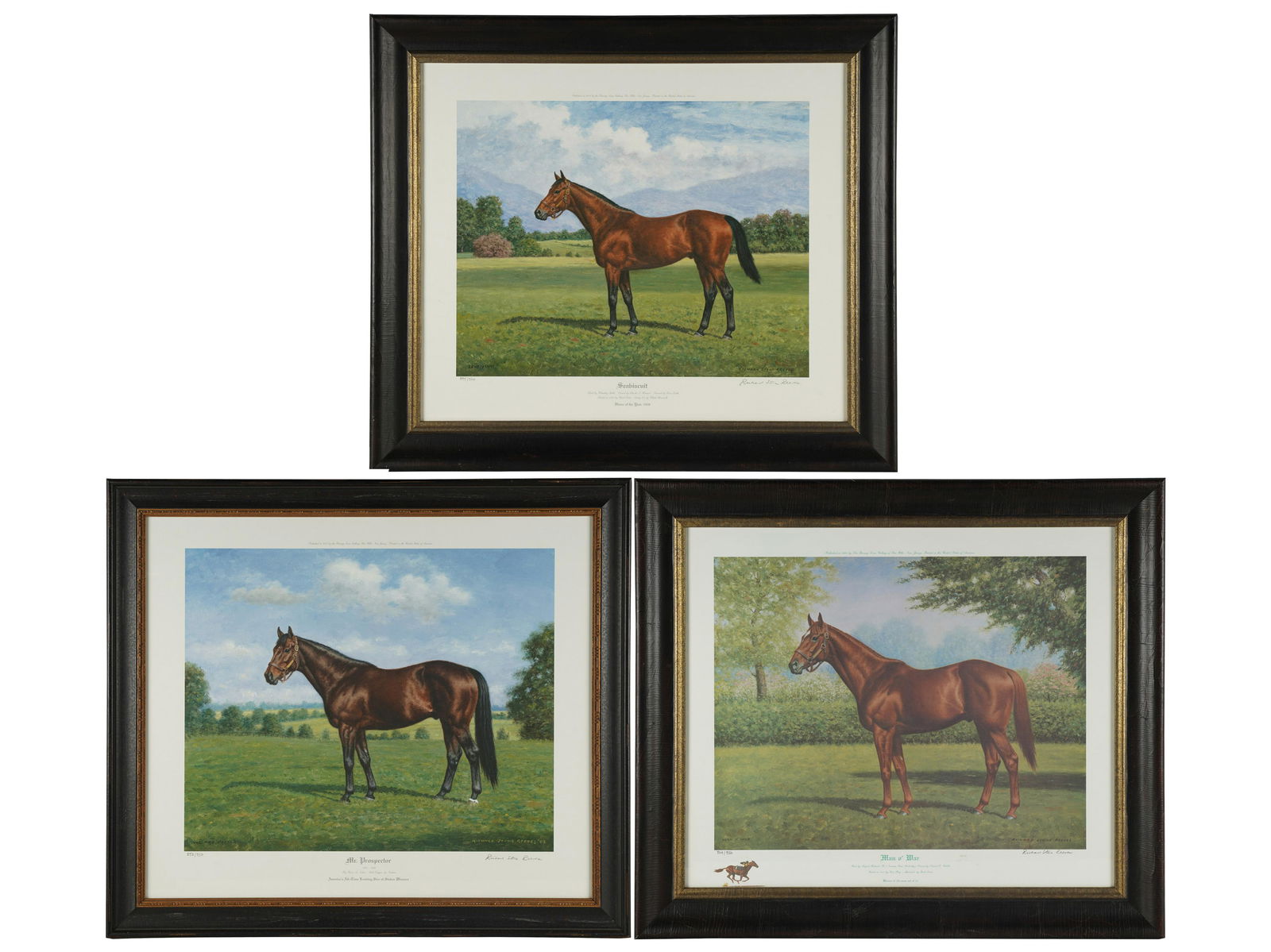 RICHARD STONE HUGHES: THREE HORSE LITHOGRAPHS (1 of 20)