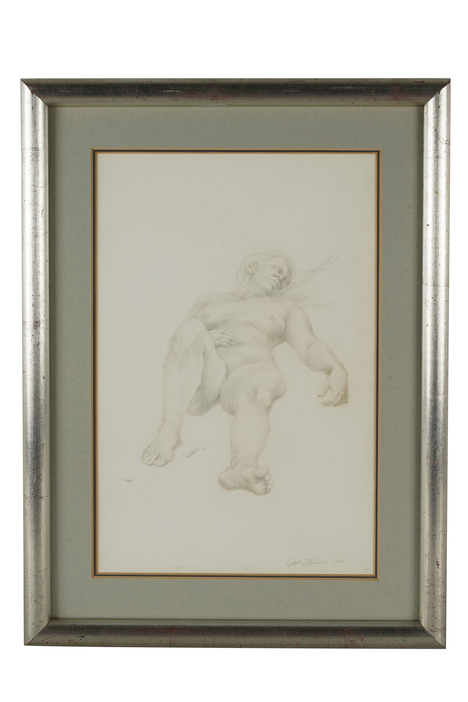 RECLINING FEMALE NUDE 1962: signed and dated '1962' lower right; Provenance: The Estate of Ib Melchior & Cleo Baldon; 13 3/4 x 9 inches