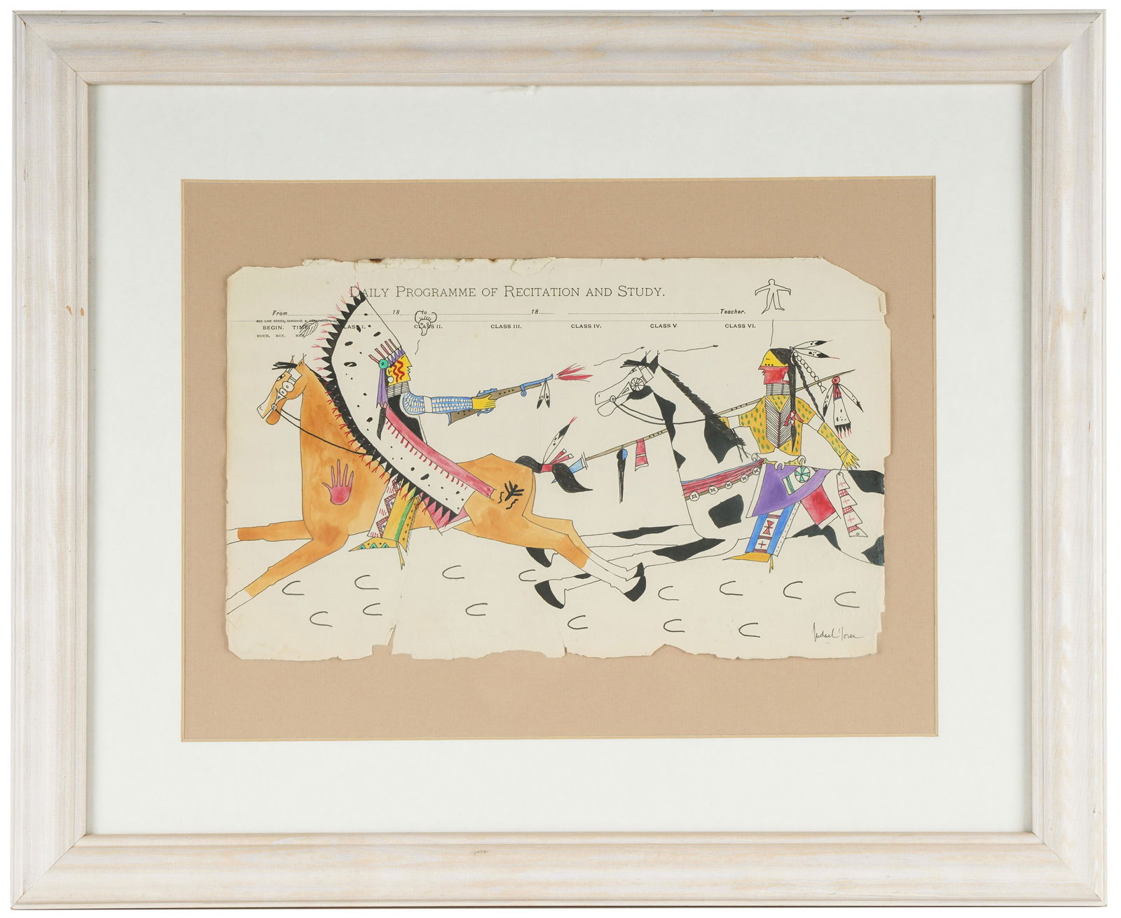 MICHAEL HORSE (B. 1951): FIGURES FIGHTING ON HORSEBACK (1 of 10)