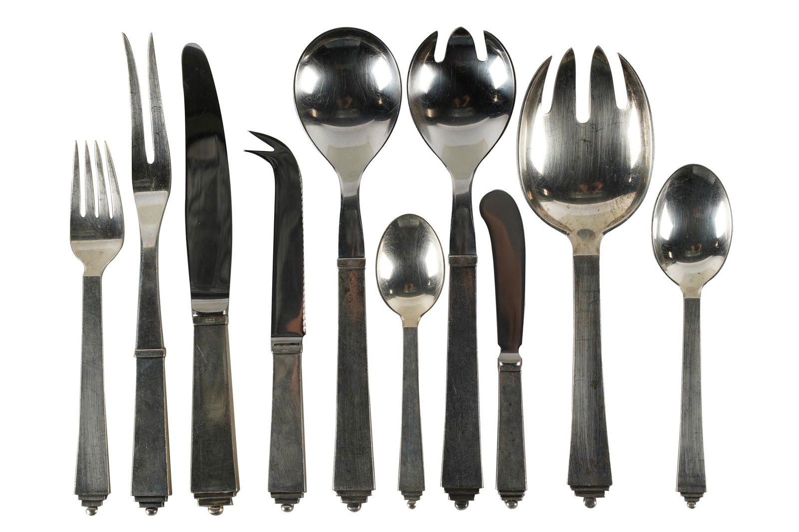 GEORG JENSEN STERLING SILVER FLATWARE SERVICE (1 of 10)