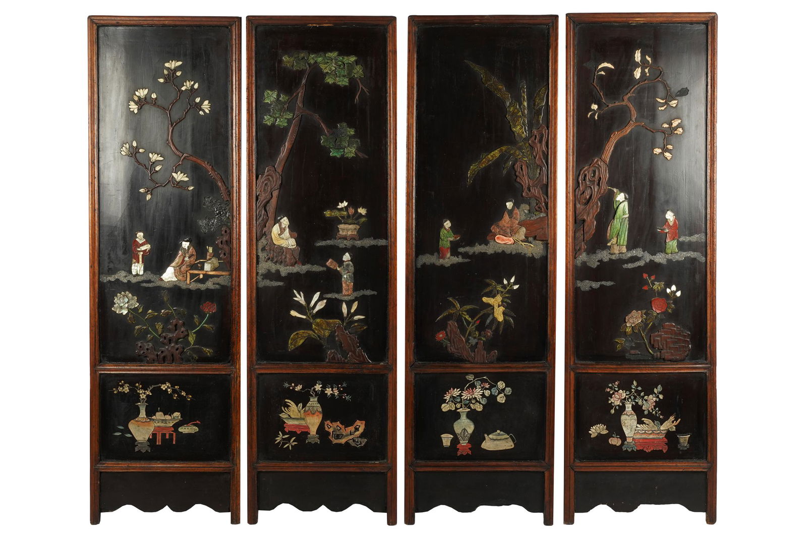 FOUR CHINESE CARVED HARDWOOD, COROMANDEL & INLAID (1 of 13)