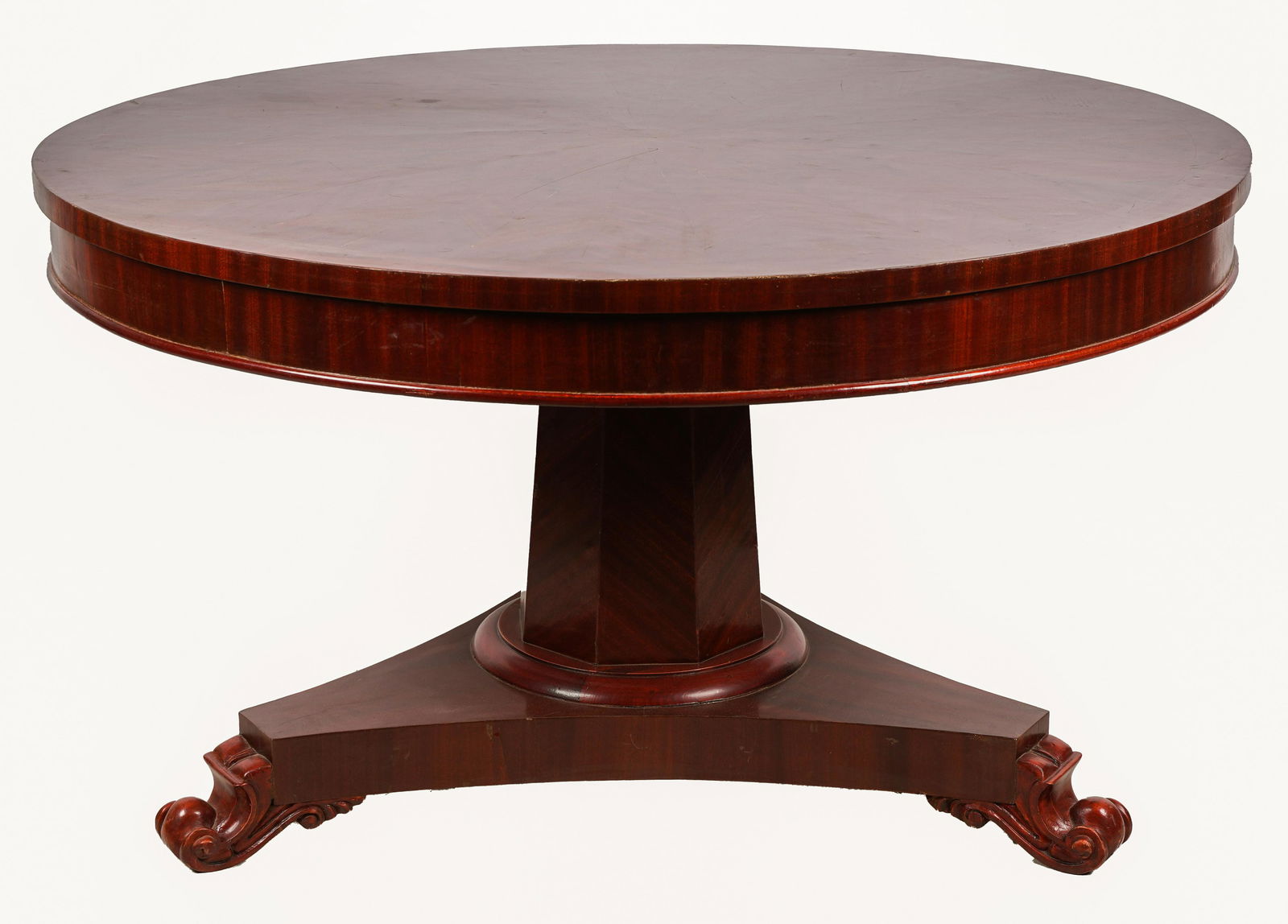 MAHOGANY PEDESTAL DINING TABLE (1 of 8)